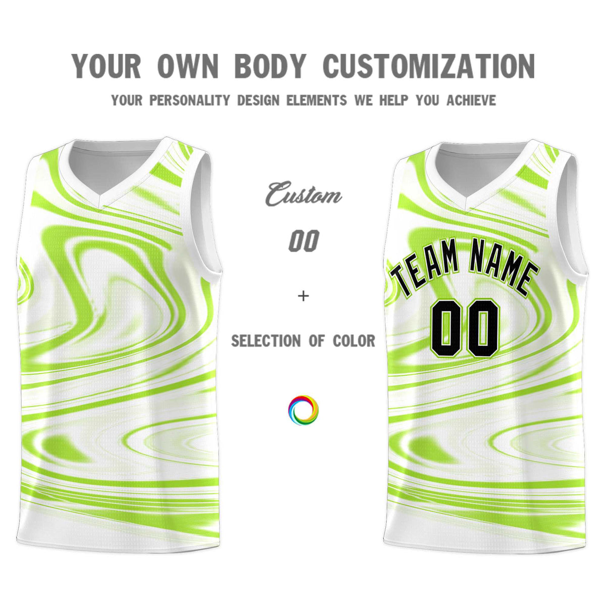 Custom White Light Green Graffiti Pattern Fluids Style Sports Uniform Basketball Jersey Kits|KXKSHOP