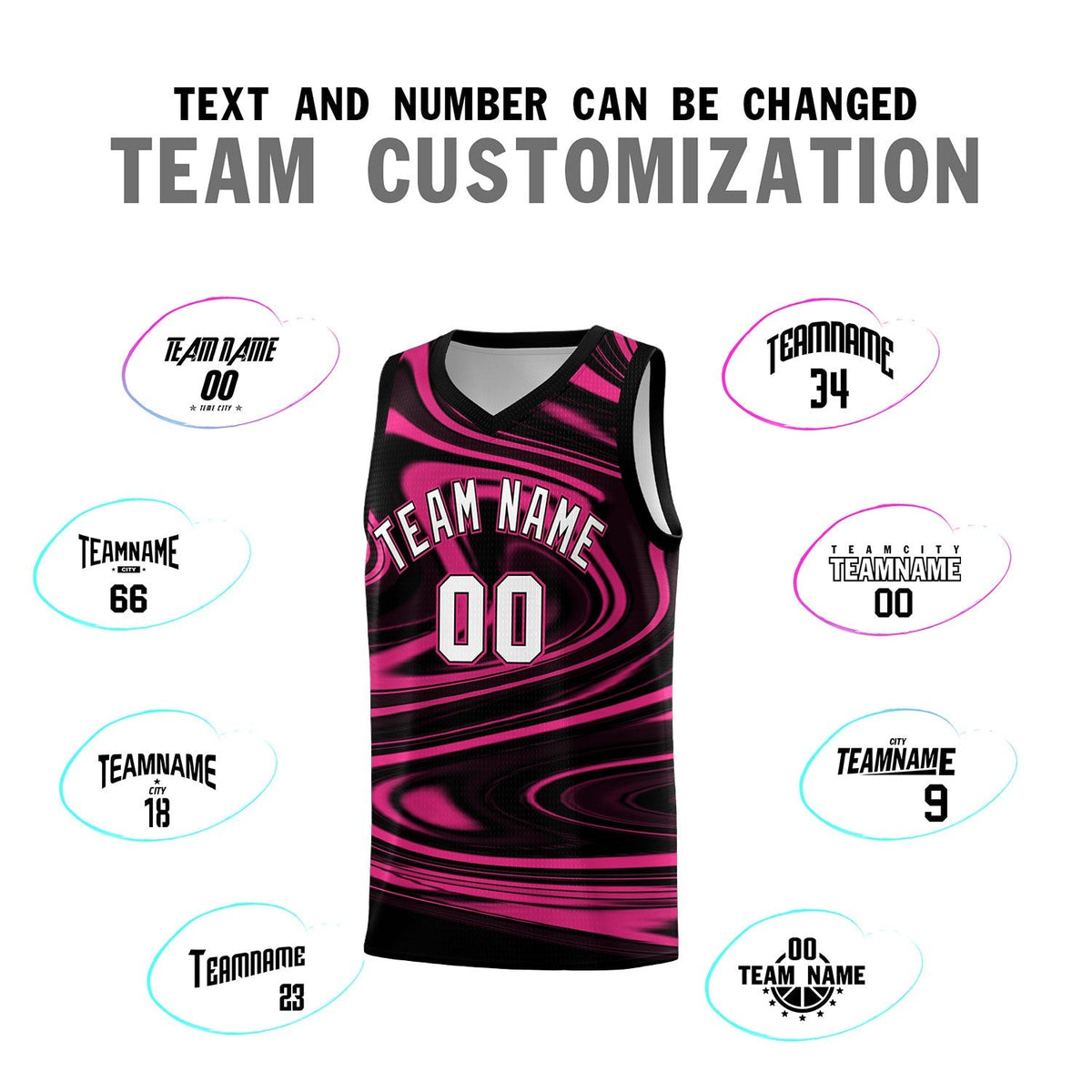 Custom Black Pink Graffiti Pattern Fluids Style Sports Uniform Basketball Jersey Kits|KXKSHOP