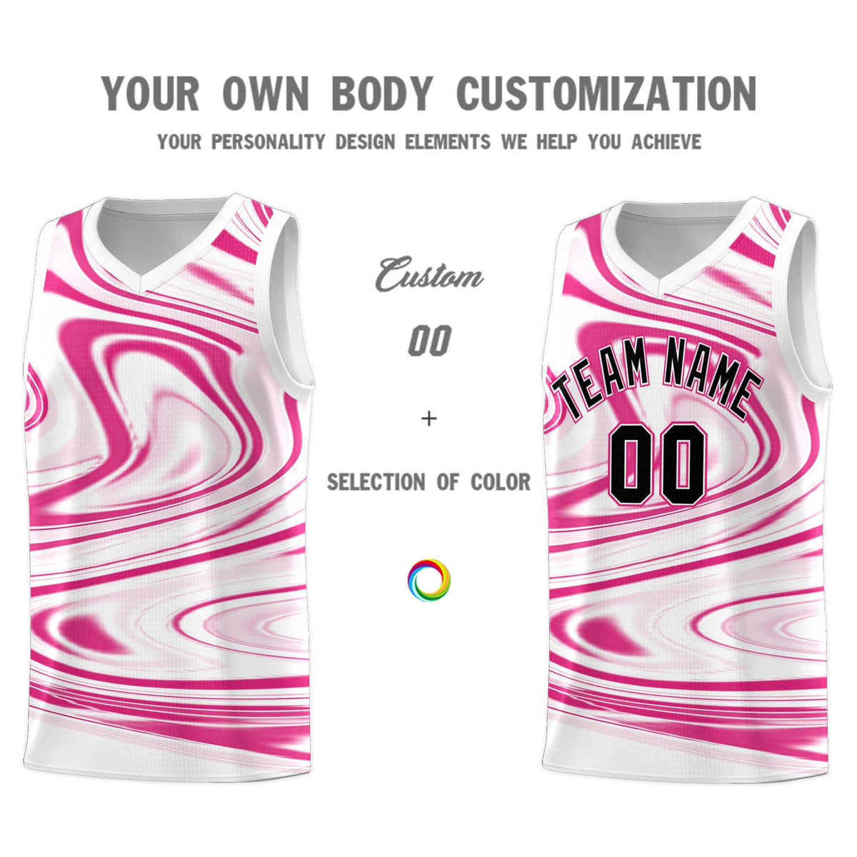 Custom White Pink Graffiti Pattern Fluids Style Sports Uniform Basketball Jersey Kits|KXKSHOP