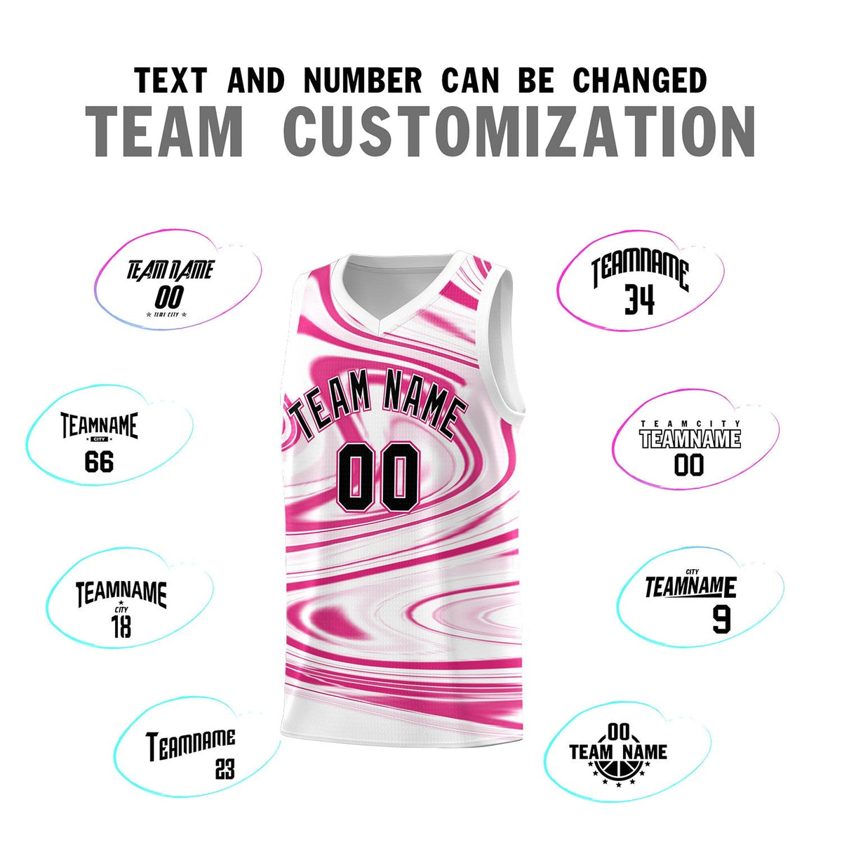 Custom White Pink Graffiti Pattern Fluids Style Sports Uniform Basketball Jersey Kits|KXKSHOP