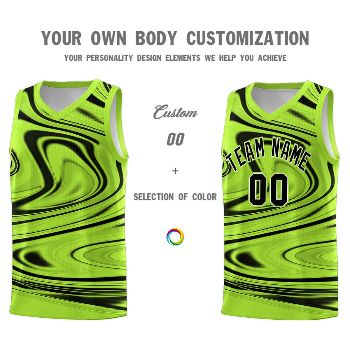 Custom Light Green Black Graffiti Pattern Fluids Style Sports Uniform Basketball Jersey Kits|KXKSHOP