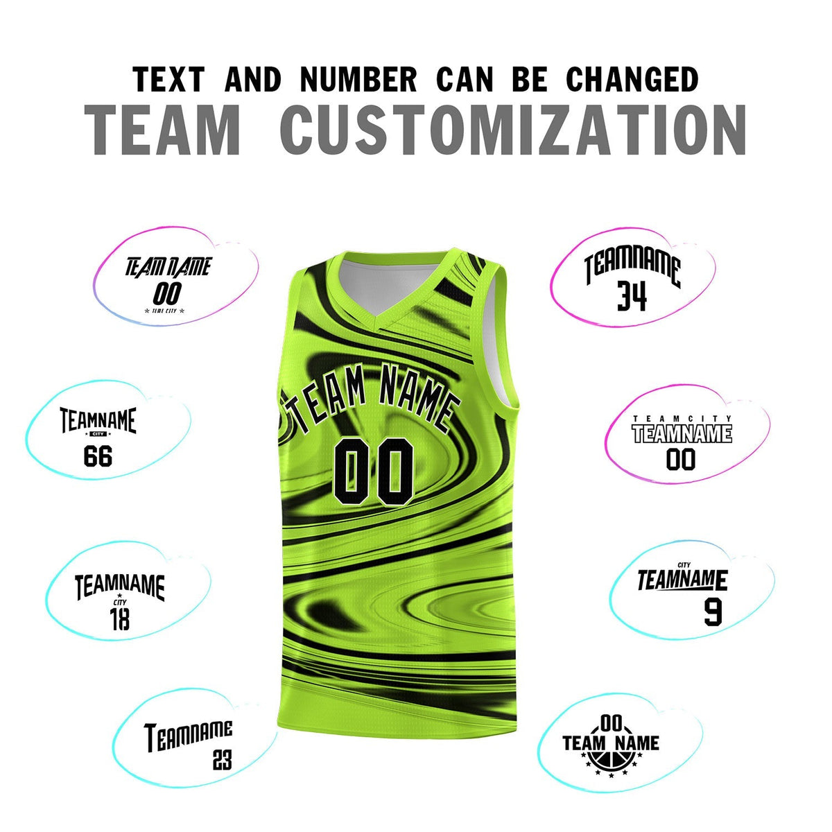 Custom Light Green Black Graffiti Pattern Fluids Style Sports Uniform Basketball Jersey Kits|KXKSHOP