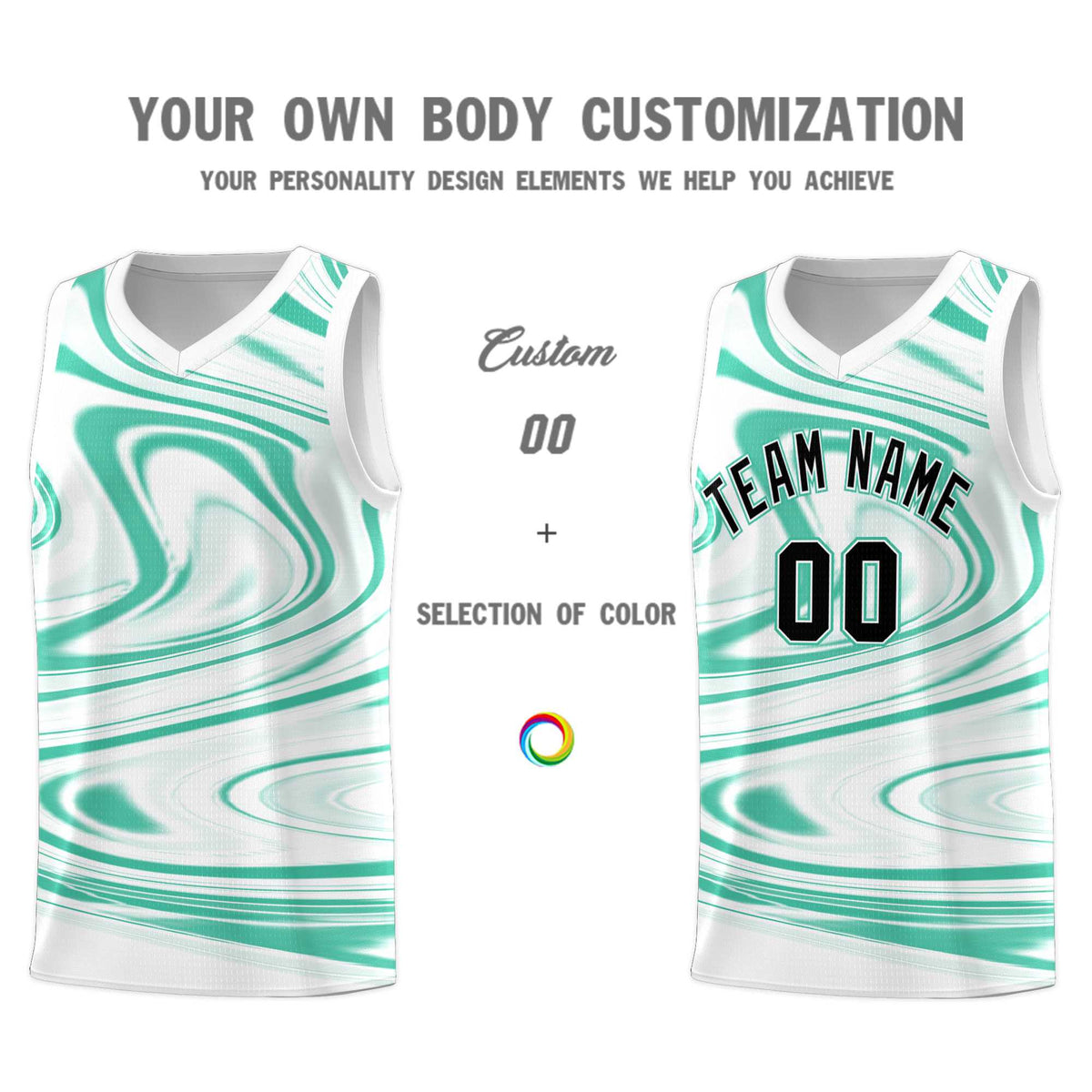 Custom White Bright Green Graffiti Pattern Fluids Style Sports Uniform Basketball Jersey Kits|KXKSHOP