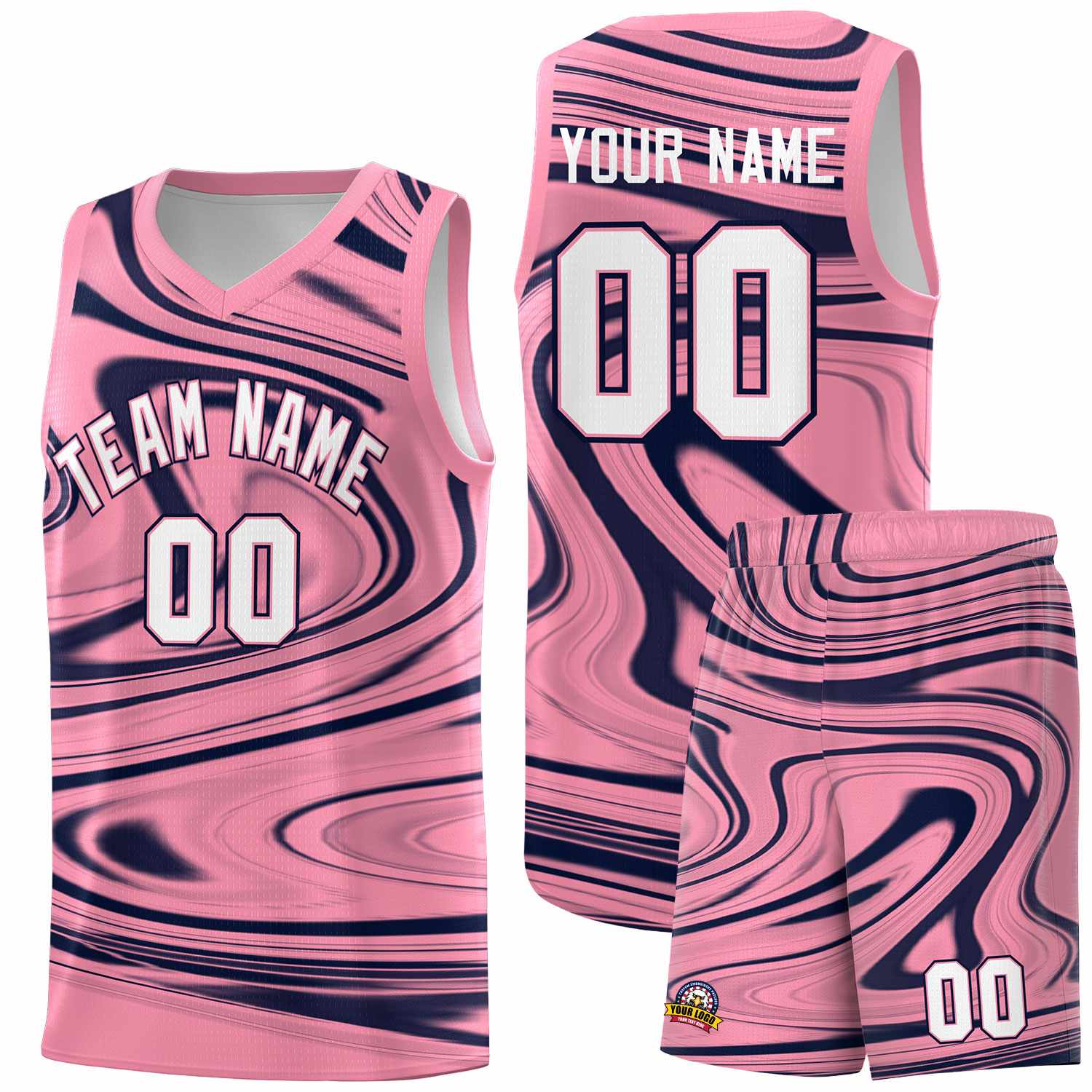 Custom Bright Green Navy Graffiti Pattern Fluids Style Sports Uniform Basketball Jersey Kits|KXKSHOP