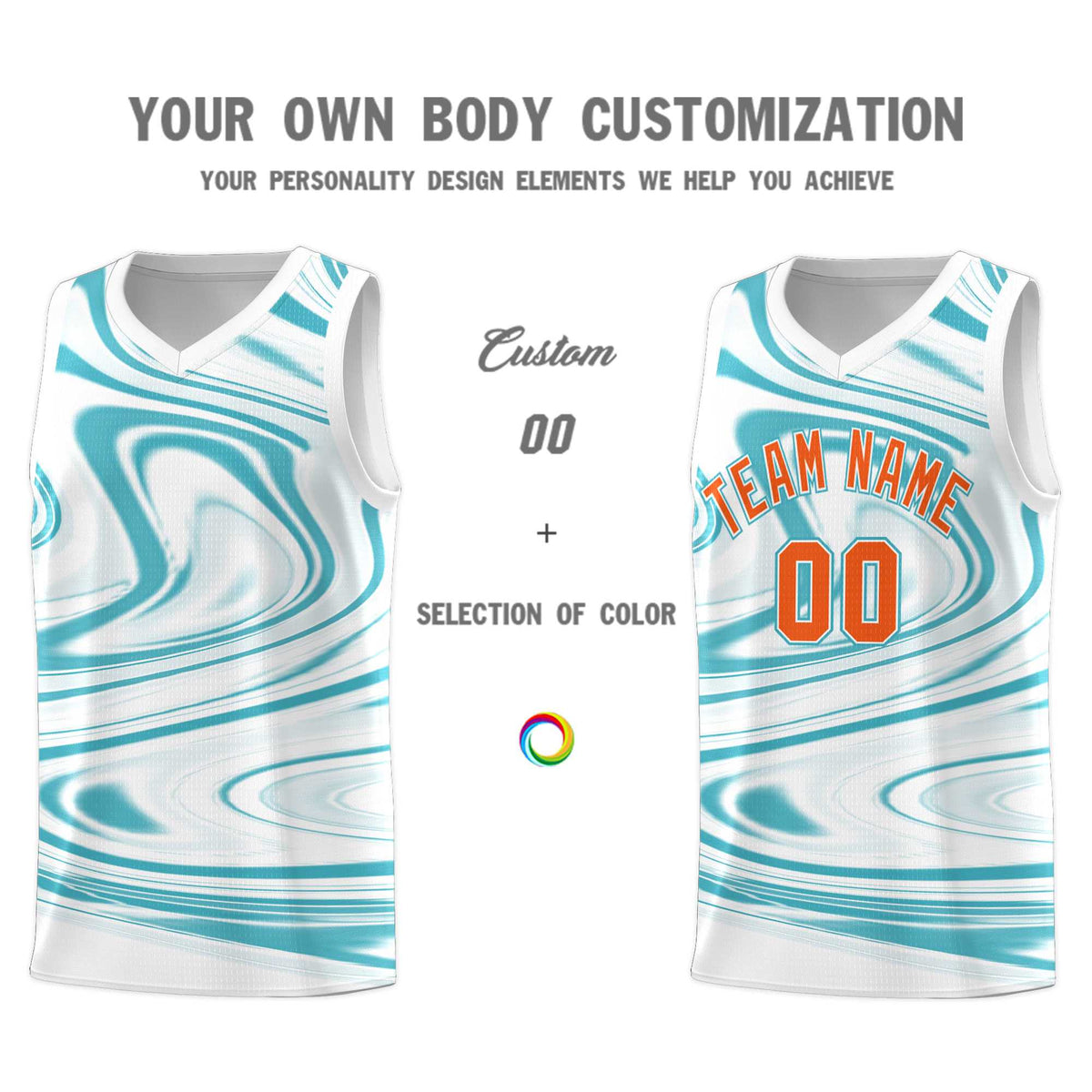 Custom White Aqua Graffiti Pattern Fluids Style Sports Uniform Basketball Jersey Kits|KXKSHOP
