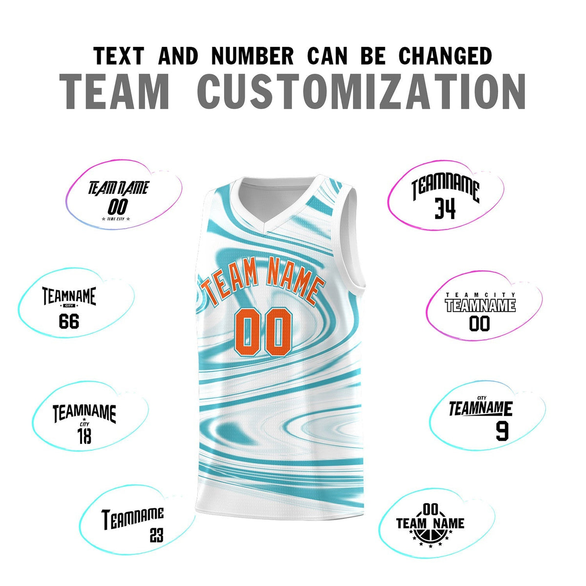 Custom White Aqua Graffiti Pattern Fluids Style Sports Uniform Basketball Jersey Kits|KXKSHOP