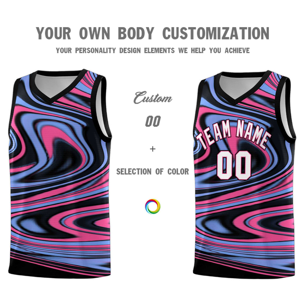 Custom Black Light Blue Graffiti Pattern Fluids Style Sports Uniform Basketball Jersey Kits|KXKSHOP