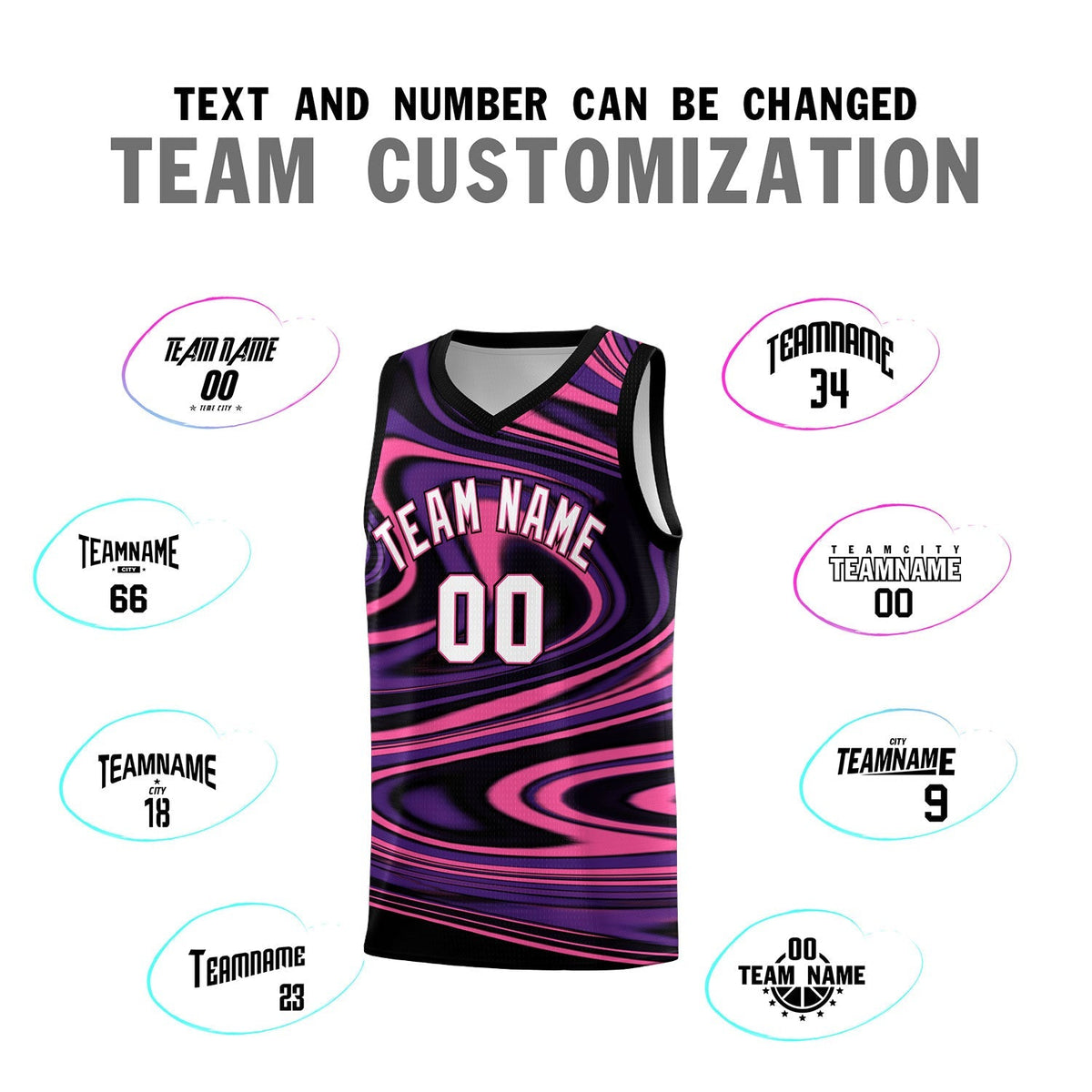 Custom Black Purple Graffiti Pattern Fluids Style Sports Uniform Basketball Jersey Kits|KXKSHOP
