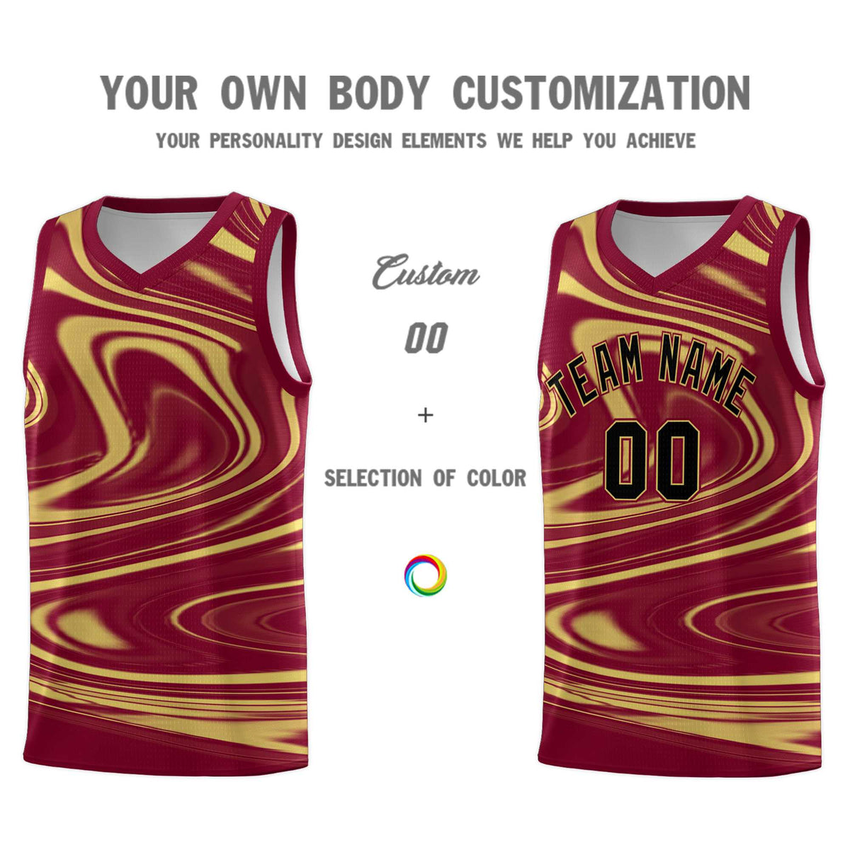 Custom Crimson Khaki Graffiti Pattern Fluids Style Sports Uniform Basketball Jersey Kits|KXKSHOP