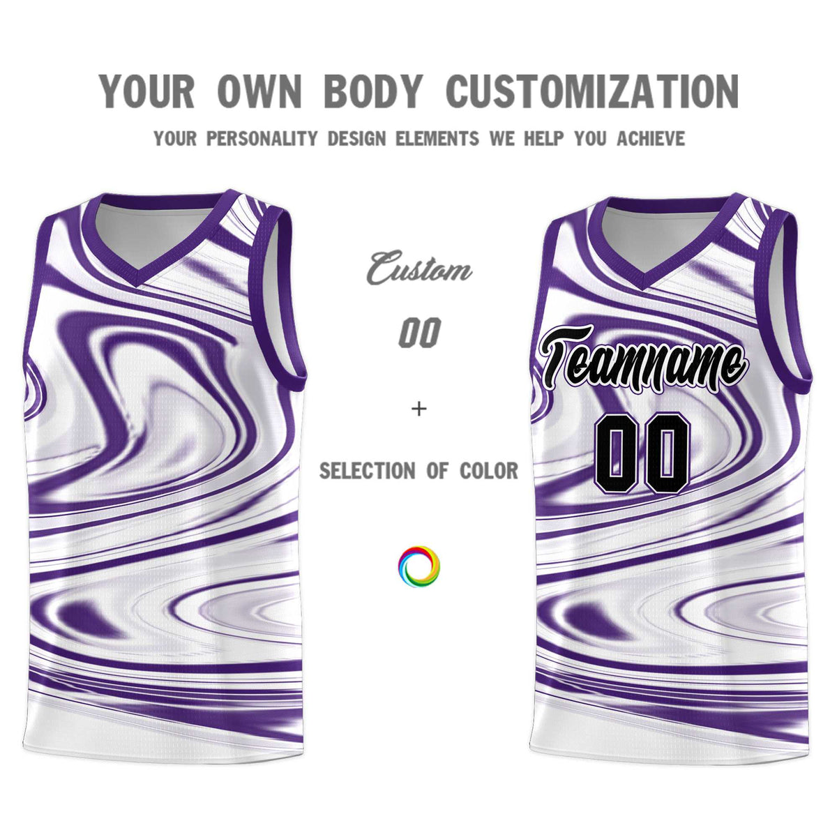 Custom White Purple Graffiti Pattern Fluids Style Sports Uniform Basketball Jersey Kits|KXKSHOP