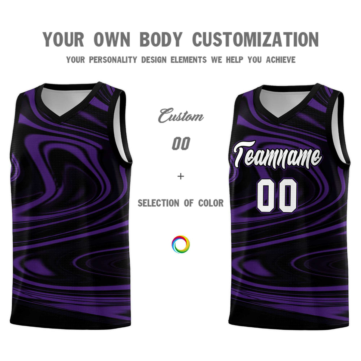 Custom Black Purple Graffiti Pattern Fluids Style Sports Uniform Basketball Jersey Kits|KXKSHOP