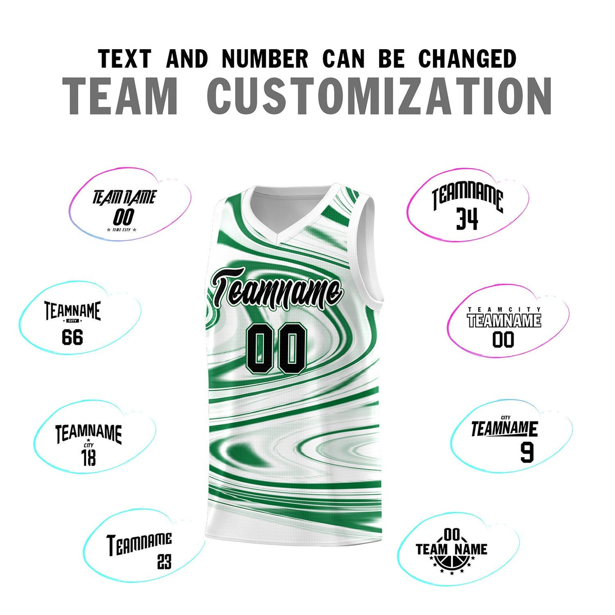 Custom White Kelly Green Graffiti Pattern Fluids Style Sports Uniform Basketball Jersey Kits|KXKSHOP