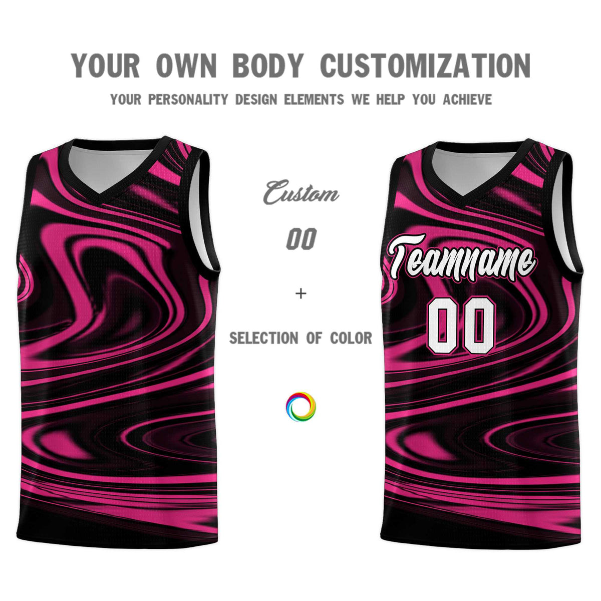 Custom Black Pink Graffiti Pattern Fluids Style Sports Uniform Basketball Jersey Kits|KXKSHOP