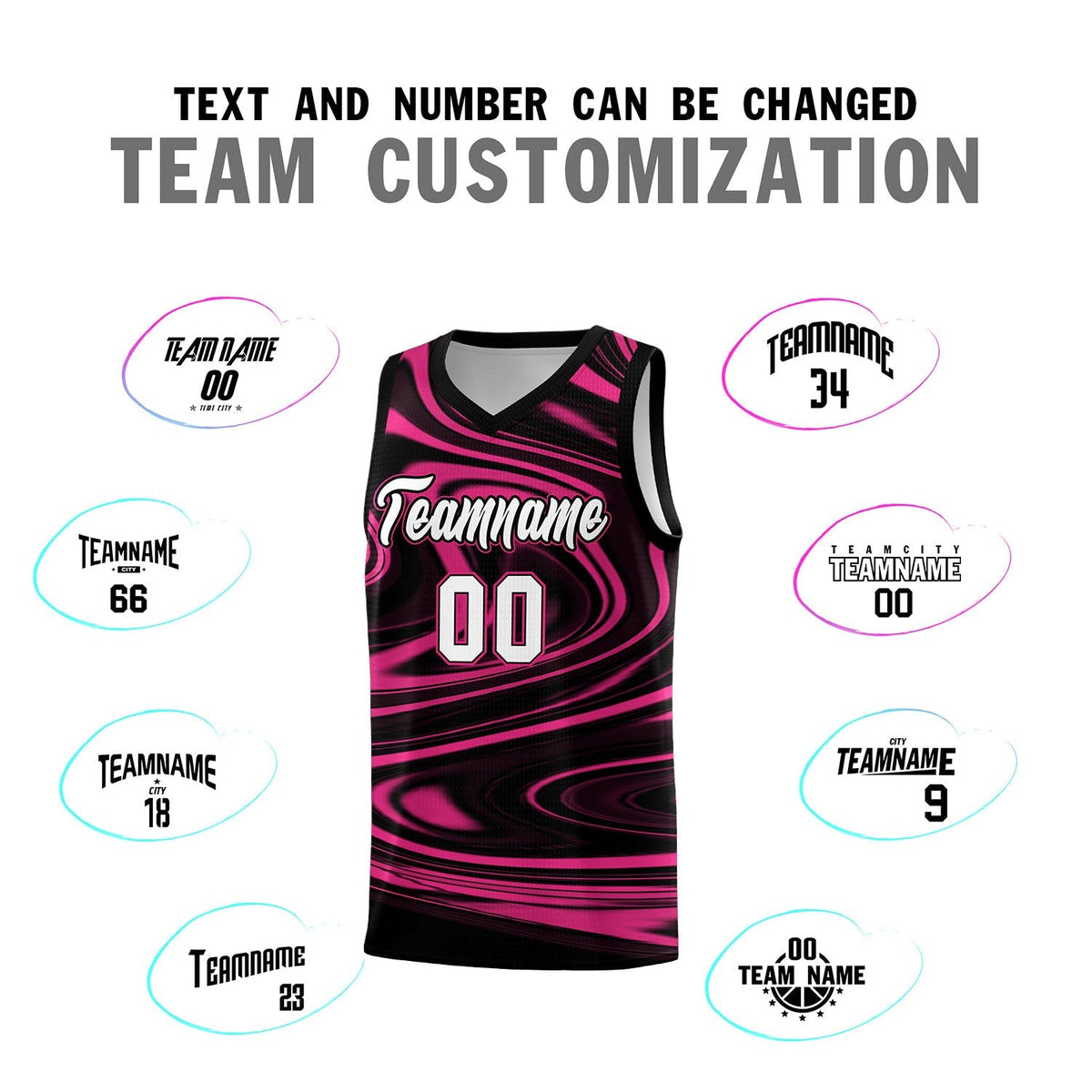 Custom Black Pink Graffiti Pattern Fluids Style Sports Uniform Basketball Jersey Kits|KXKSHOP