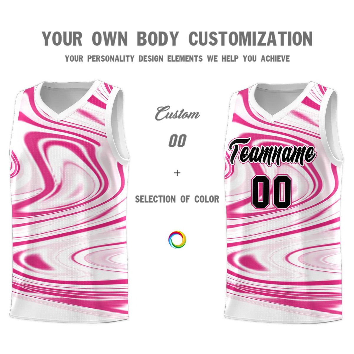 Custom White Pink Graffiti Pattern Fluids Style Sports Uniform Basketball Jersey Kits|KXKSHOP