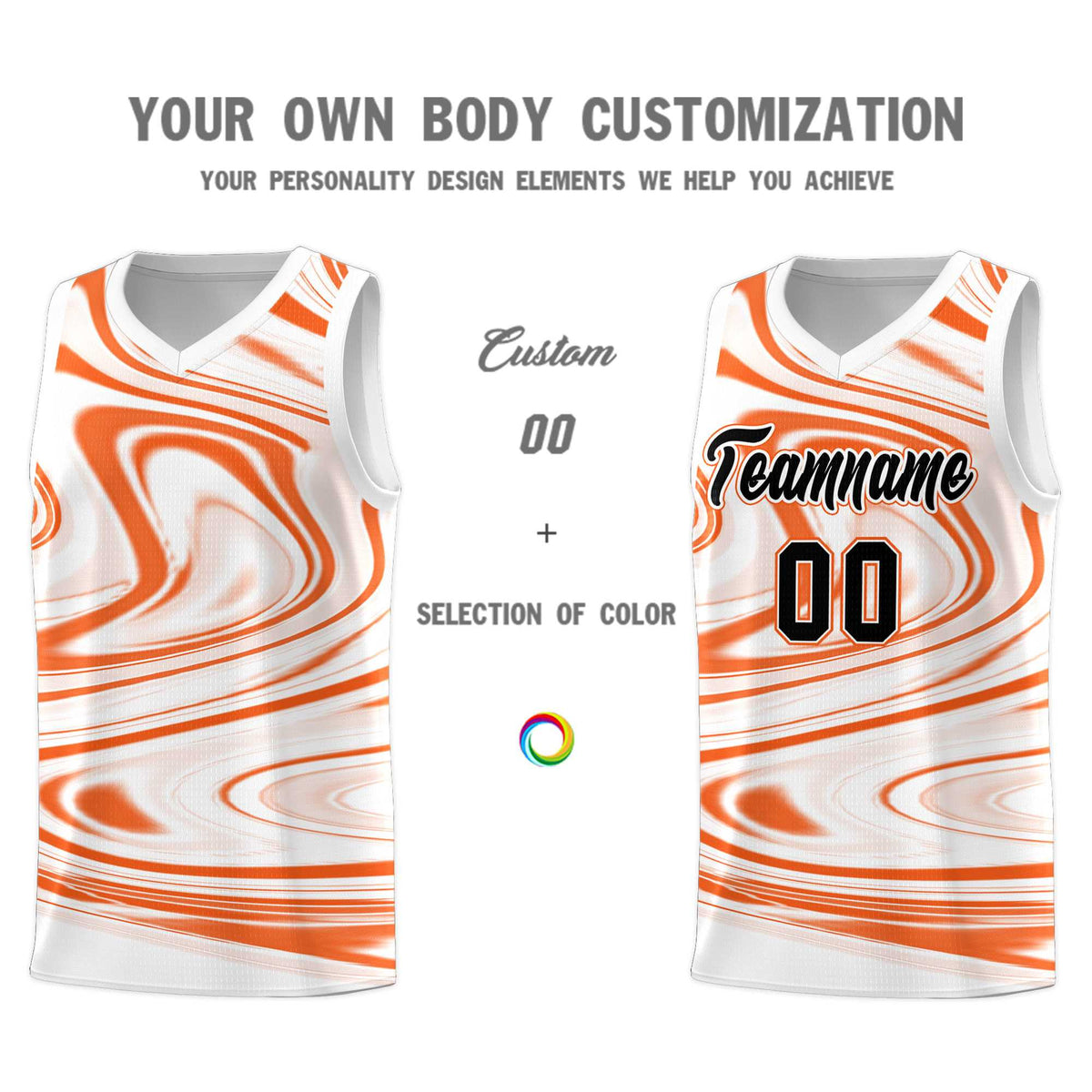 Custom White Orange Graffiti Pattern Fluids Style Sports Uniform Basketball Jersey Kits|KXKSHOP