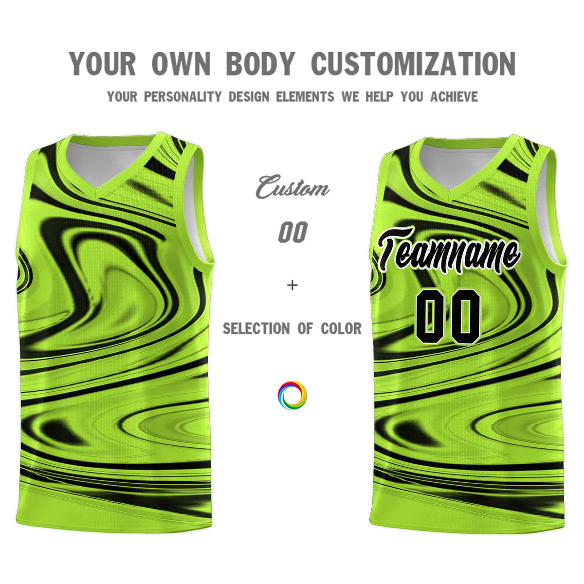 Custom Light Green Black Graffiti Pattern Fluids Style Sports Uniform Basketball Jersey Kits|KXKSHOP