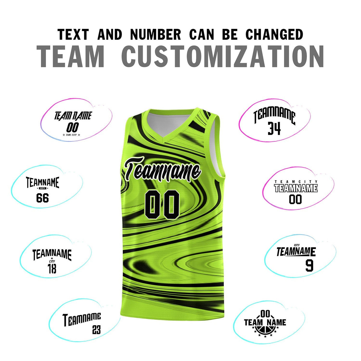 Custom Light Green Black Graffiti Pattern Fluids Style Sports Uniform Basketball Jersey Kits|KXKSHOP