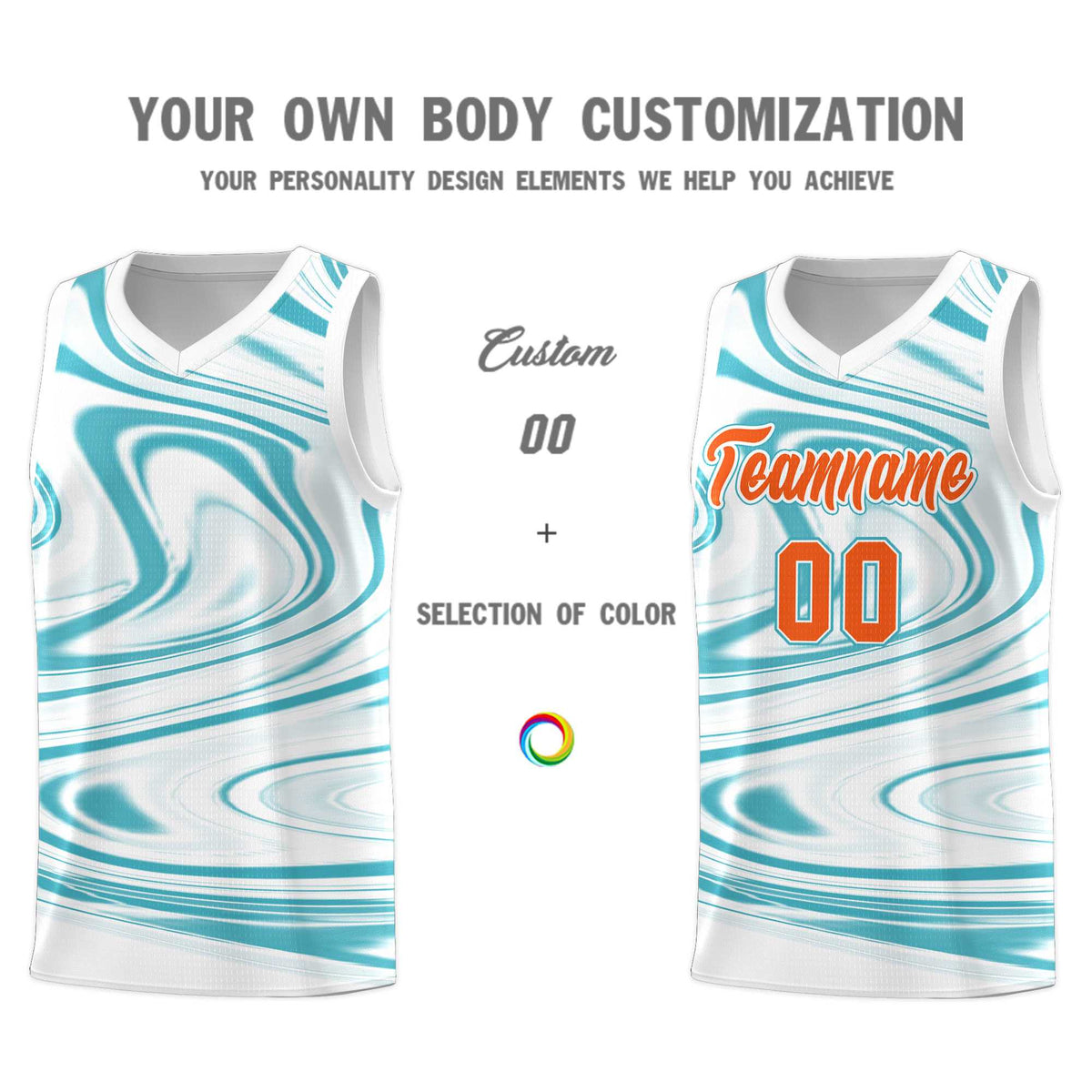 Custom White Aqua Graffiti Pattern Fluids Style Sports Uniform Basketball Jersey Kits|KXKSHOP