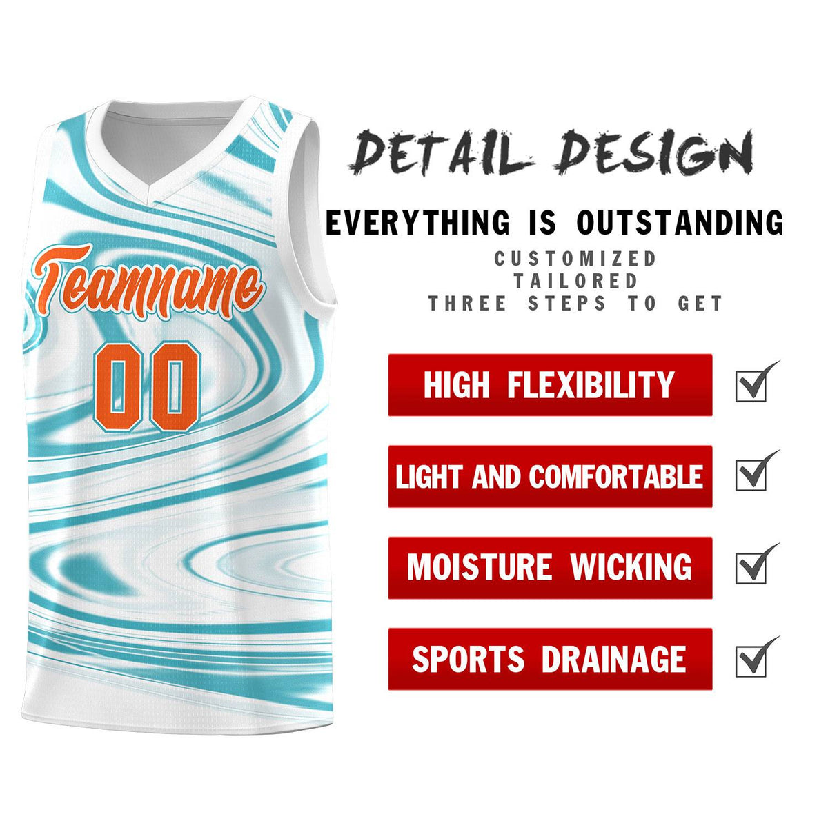 Custom White Aqua Graffiti Pattern Fluids Style Sports Uniform Basketball Jersey Kits|KXKSHOP