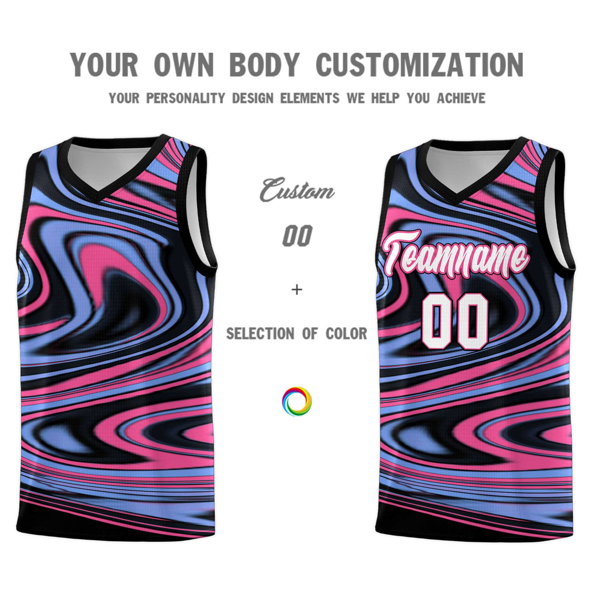 Custom Black Light Blue Graffiti Pattern Fluids Style Sports Uniform Basketball Jersey Kits|KXKSHOP
