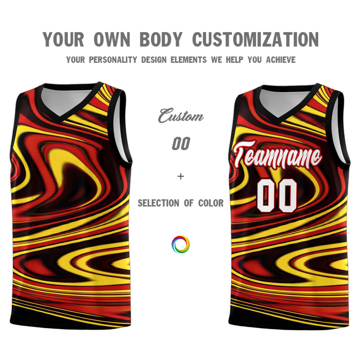 Custom Black Red Graffiti Pattern Fluids Style Sports Uniform Basketball Jersey Kits|KXKSHOP