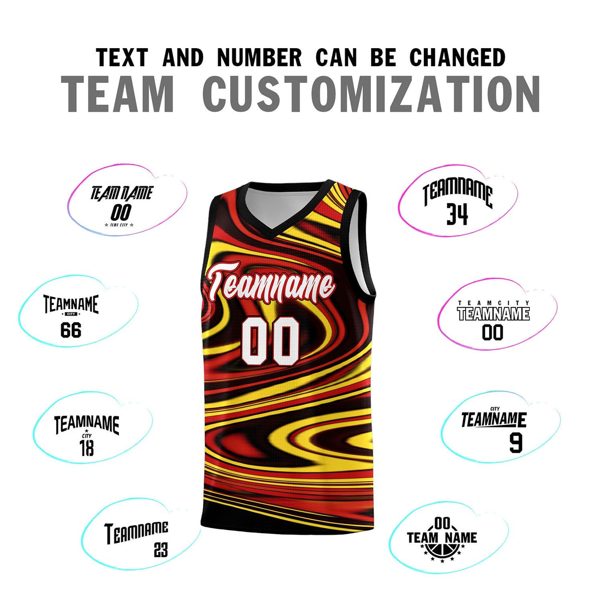 Custom Black Red Graffiti Pattern Fluids Style Sports Uniform Basketball Jersey Kits|KXKSHOP
