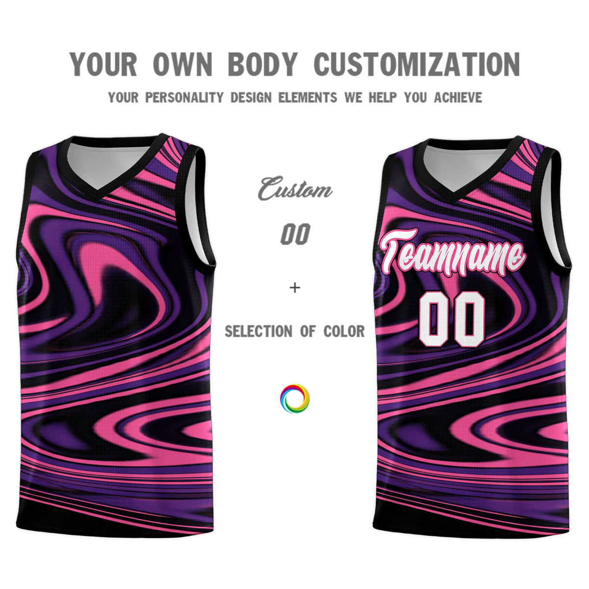 Custom Black Purple Graffiti Pattern Fluids Style Sports Uniform Basketball Jersey Kits|KXKSHOP