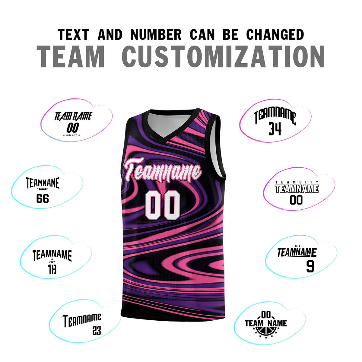 Custom Black Purple Graffiti Pattern Fluids Style Sports Uniform Basketball Jersey Kits|KXKSHOP