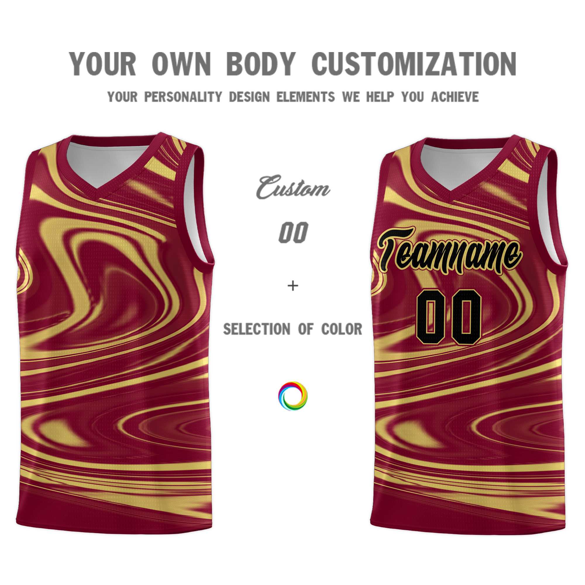 Custom Crimson Khaki Graffiti Pattern Fluids Style Sports Uniform Basketball Jersey Kits|KXKSHOP
