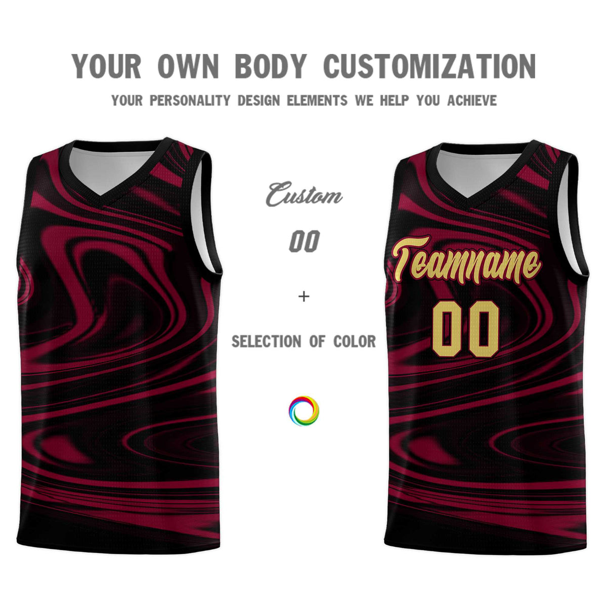 Custom Black Crimson Graffiti Pattern Fluids Style Sports Uniform Basketball Jersey Kits|KXKSHOP