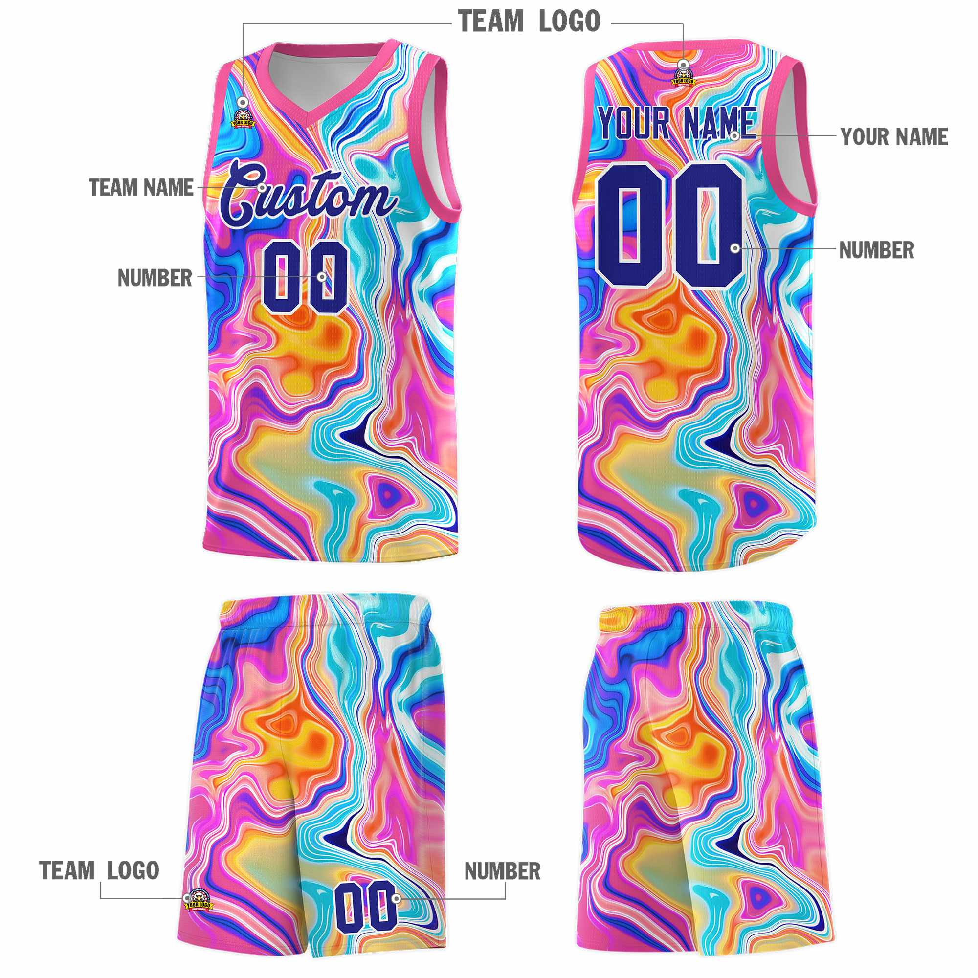Custom Neon Green Navy-White Side Two-Tone Classic Sports Uniform Basketball Jersey |KXKSHOP
