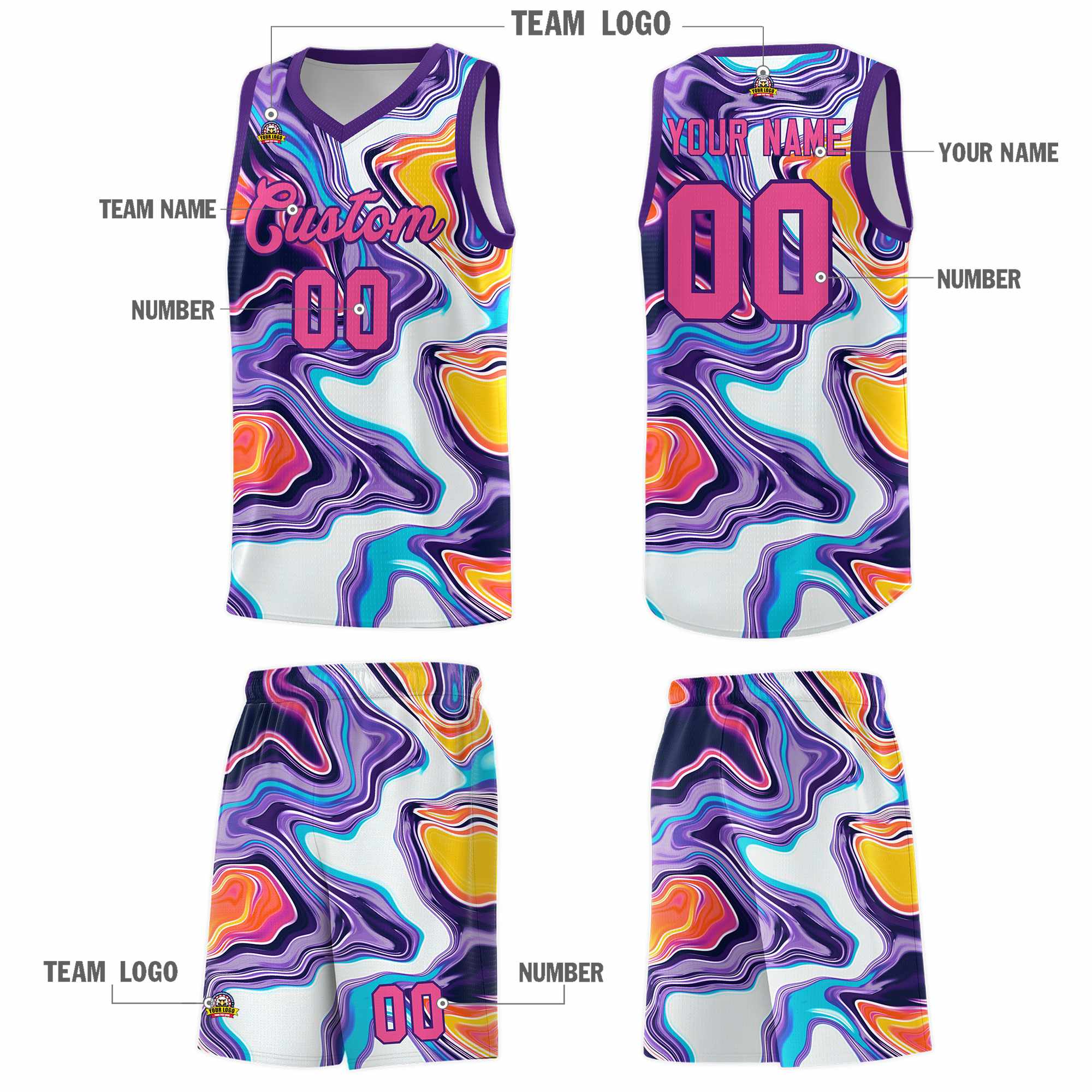 Custom Neon Green Navy-White Side Two-Tone Classic Sports Uniform Basketball Jersey |KXKSHOP