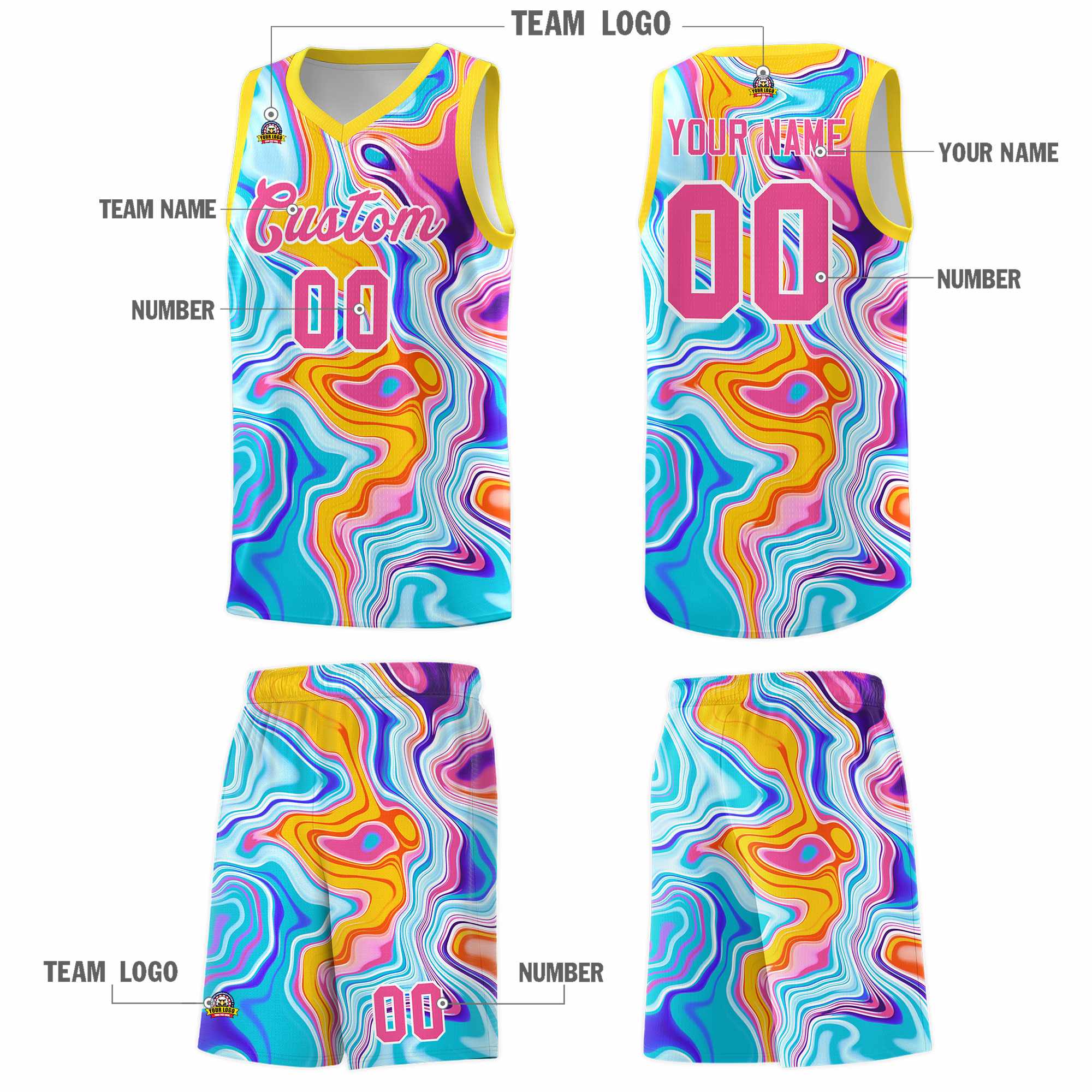 Custom Neon Green Navy-White Side Two-Tone Classic Sports Uniform Basketball Jersey |KXKSHOP