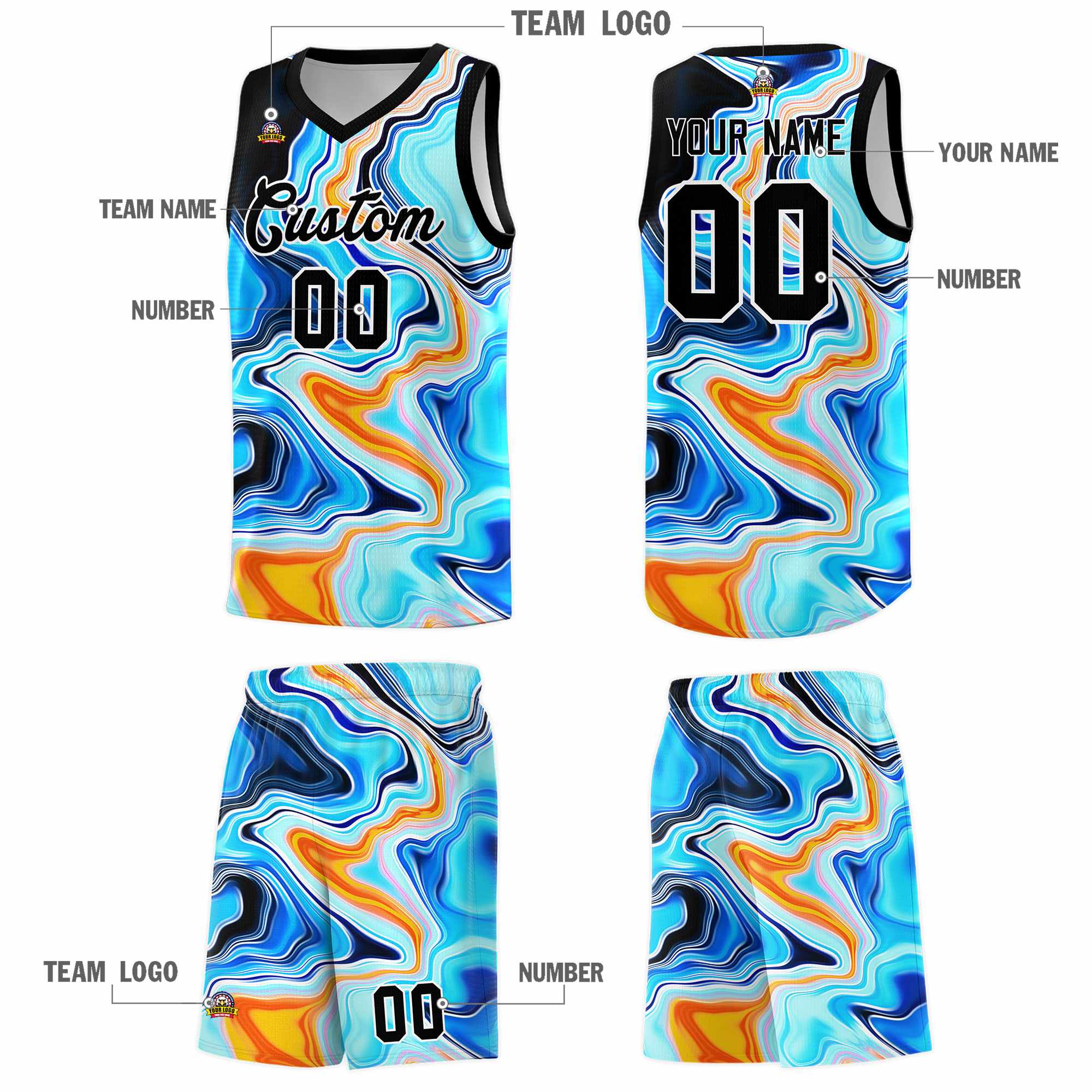 Custom Neon Green Navy-White Side Two-Tone Classic Sports Uniform Basketball Jersey |KXKSHOP
