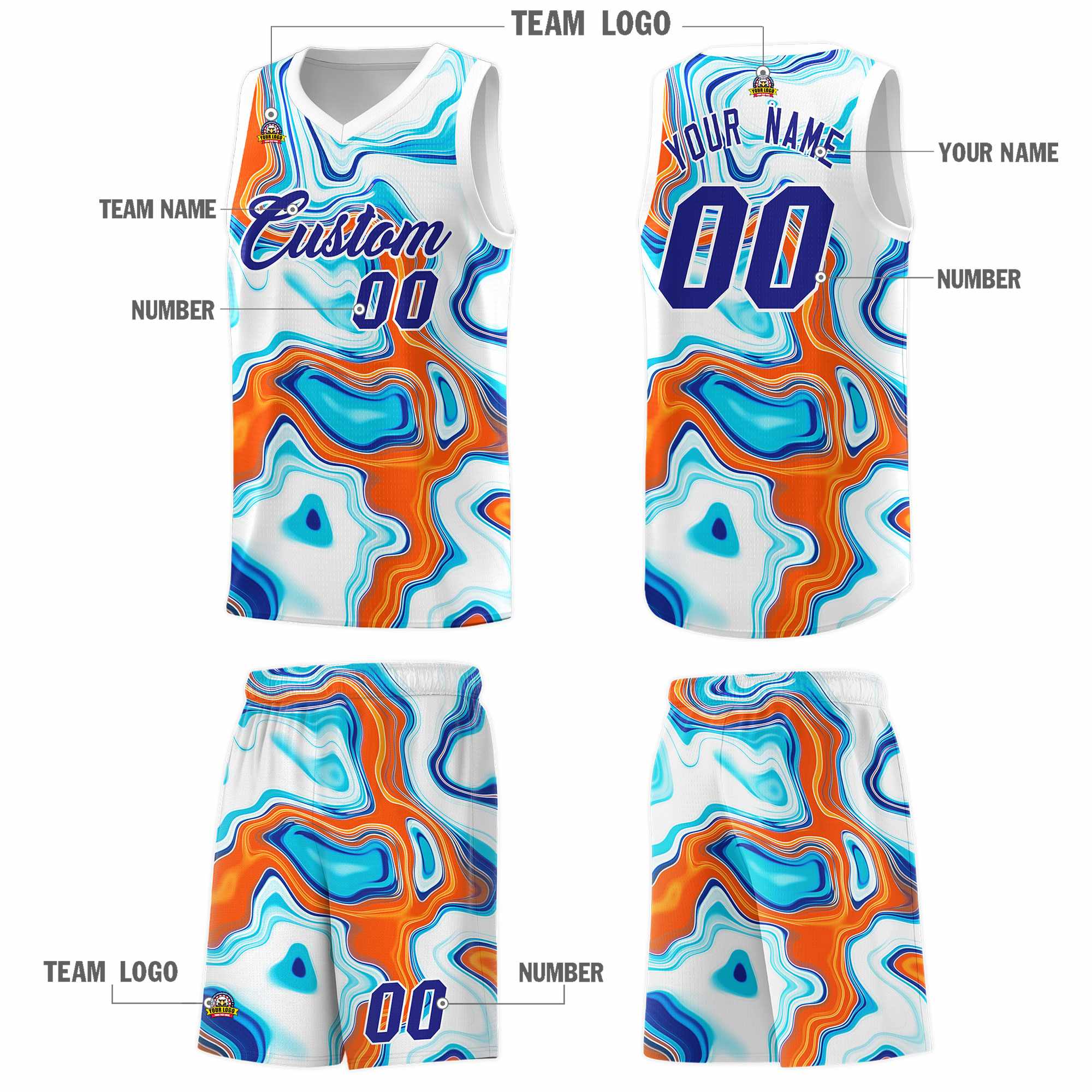 Custom Neon Green Navy-White Side Two-Tone Classic Sports Uniform Basketball Jersey |KXKSHOP