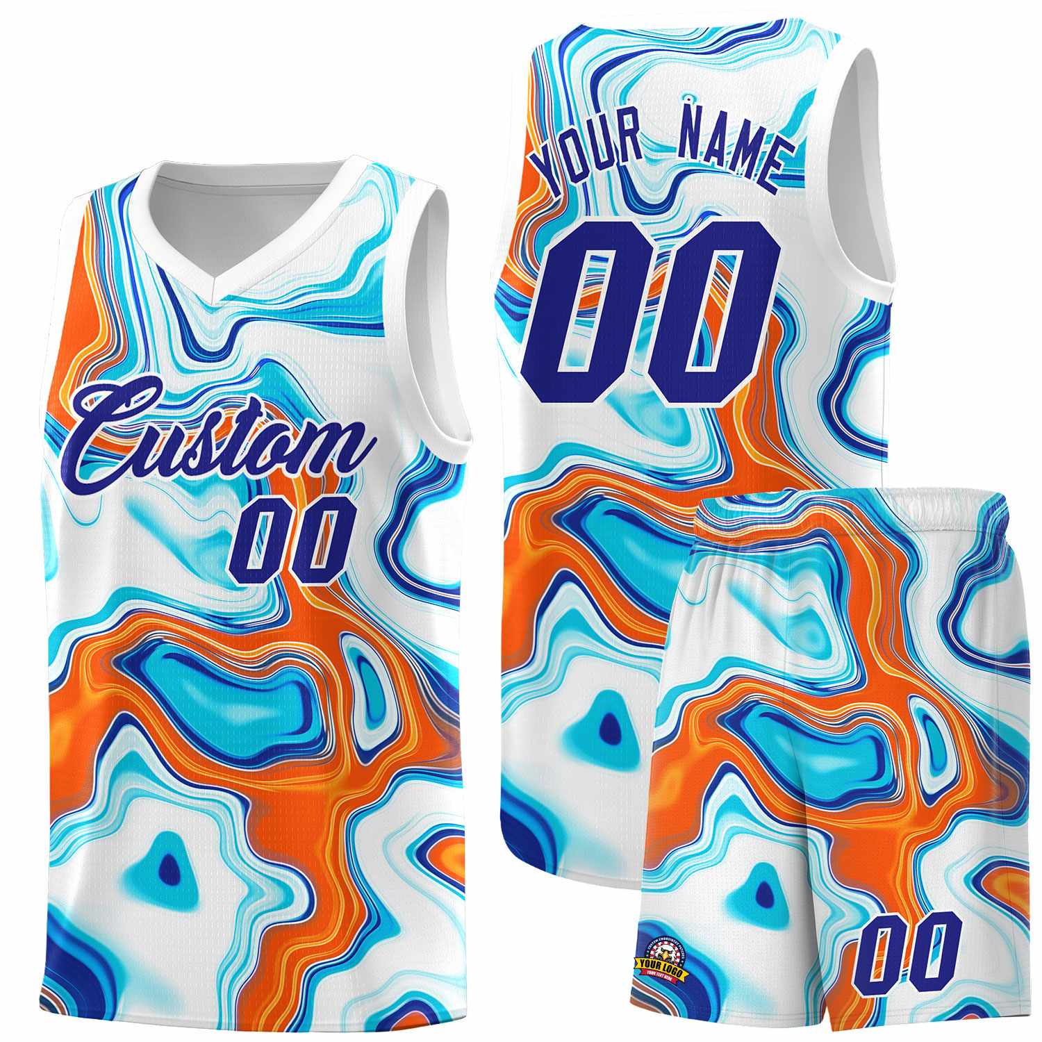 Custom Neon Green Navy-White Side Two-Tone Classic Sports Uniform Basketball Jersey |KXKSHOP