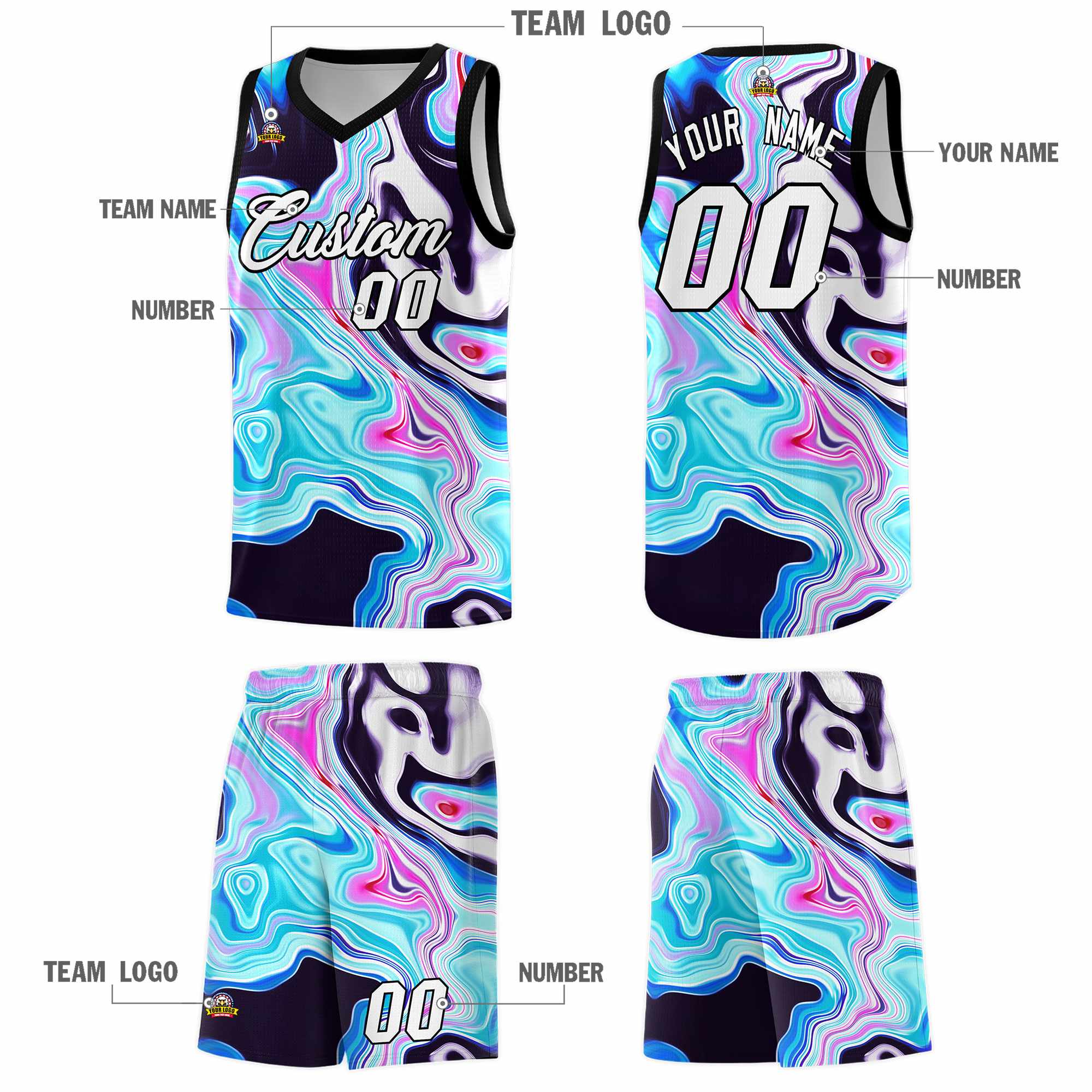 Custom Neon Green Navy-White Side Two-Tone Classic Sports Uniform Basketball Jersey |KXKSHOP