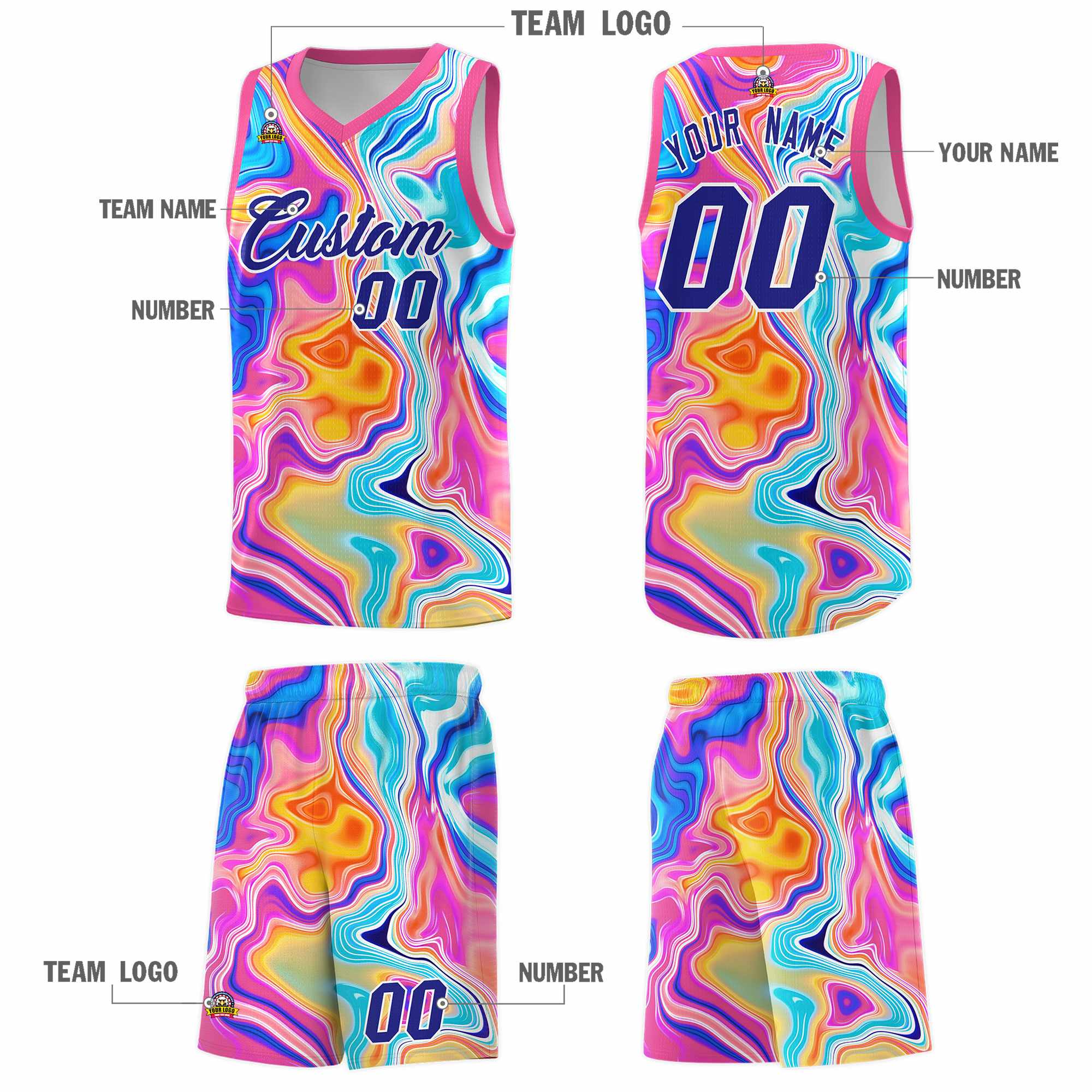 Custom Neon Green Navy-White Side Two-Tone Classic Sports Uniform Basketball Jersey |KXKSHOP