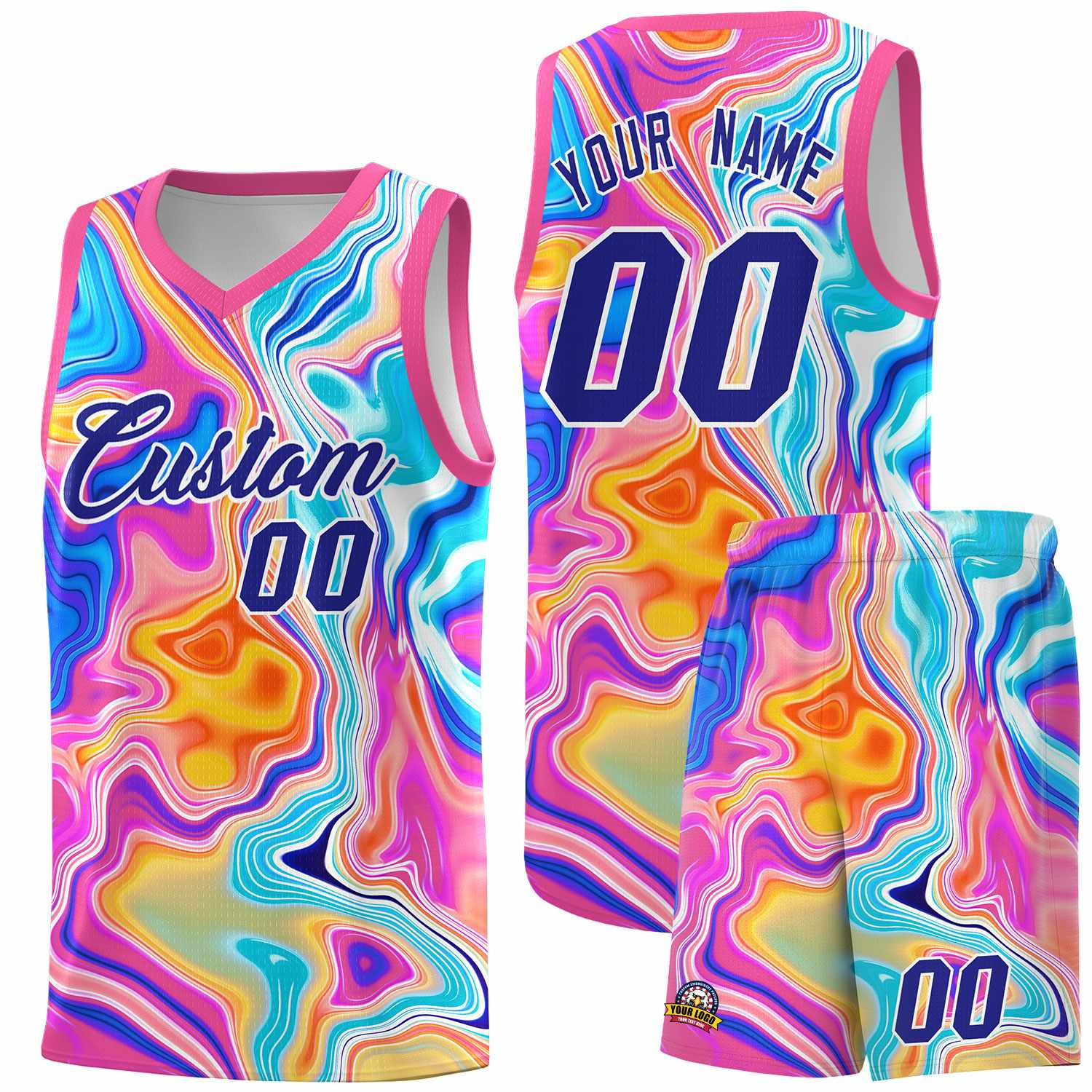 Custom Neon Green Navy-White Side Two-Tone Classic Sports Uniform Basketball Jersey |KXKSHOP