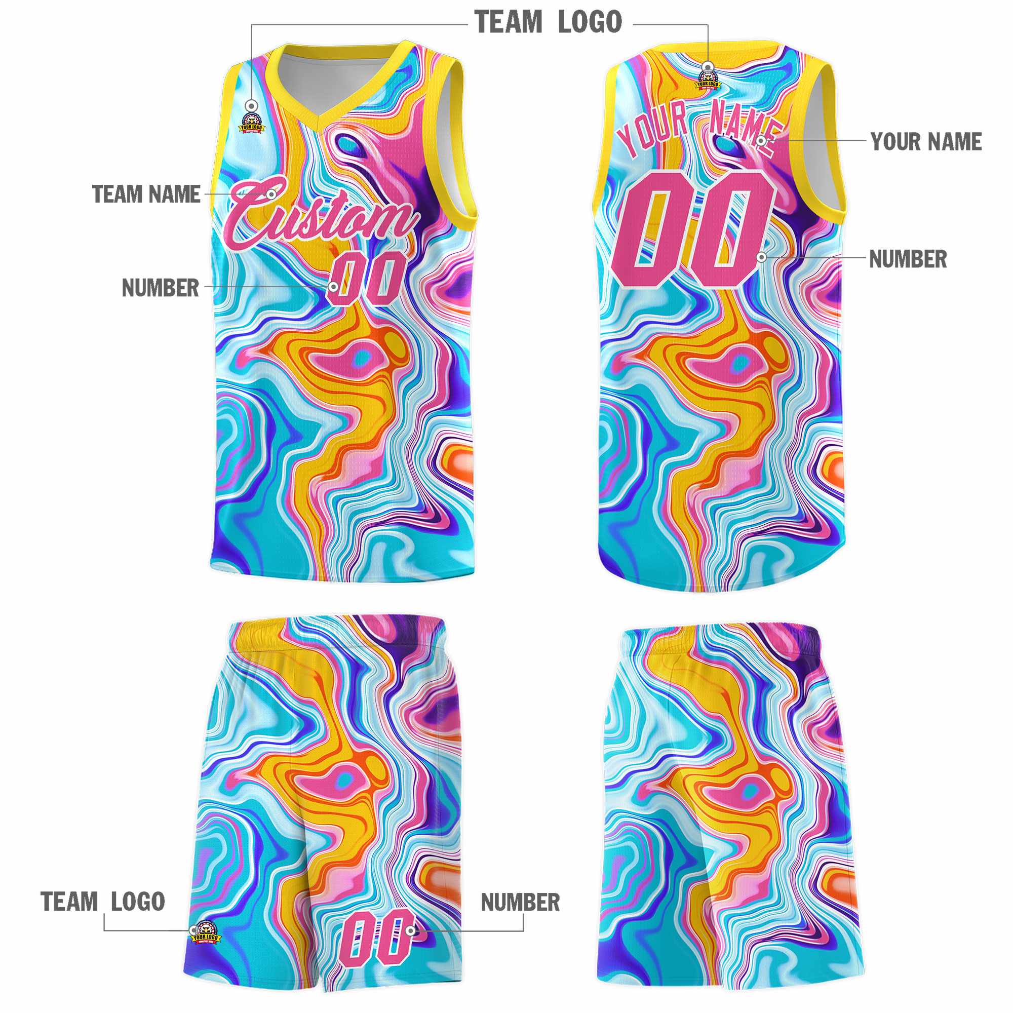 Custom Neon Green Navy-White Side Two-Tone Classic Sports Uniform Basketball Jersey |KXKSHOP