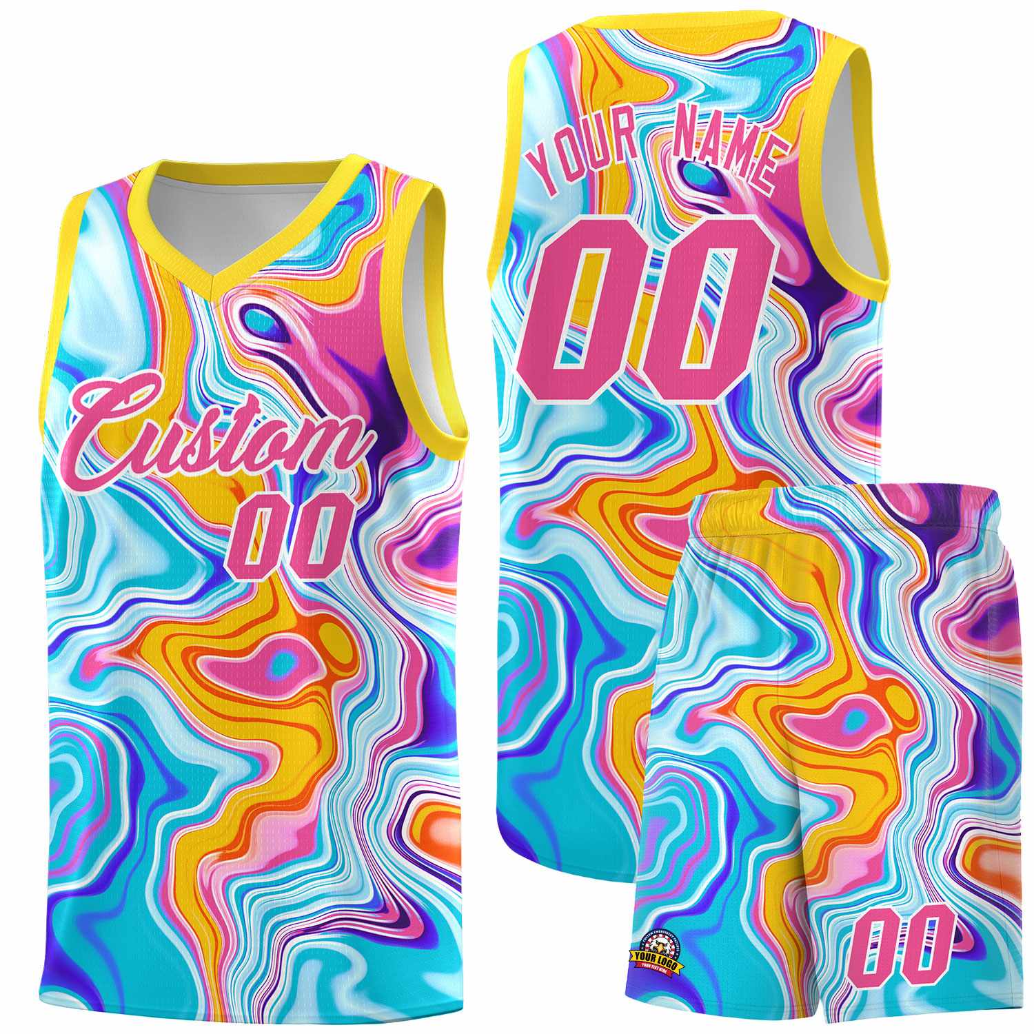 Custom Neon Green Navy-White Side Two-Tone Classic Sports Uniform Basketball Jersey |KXKSHOP