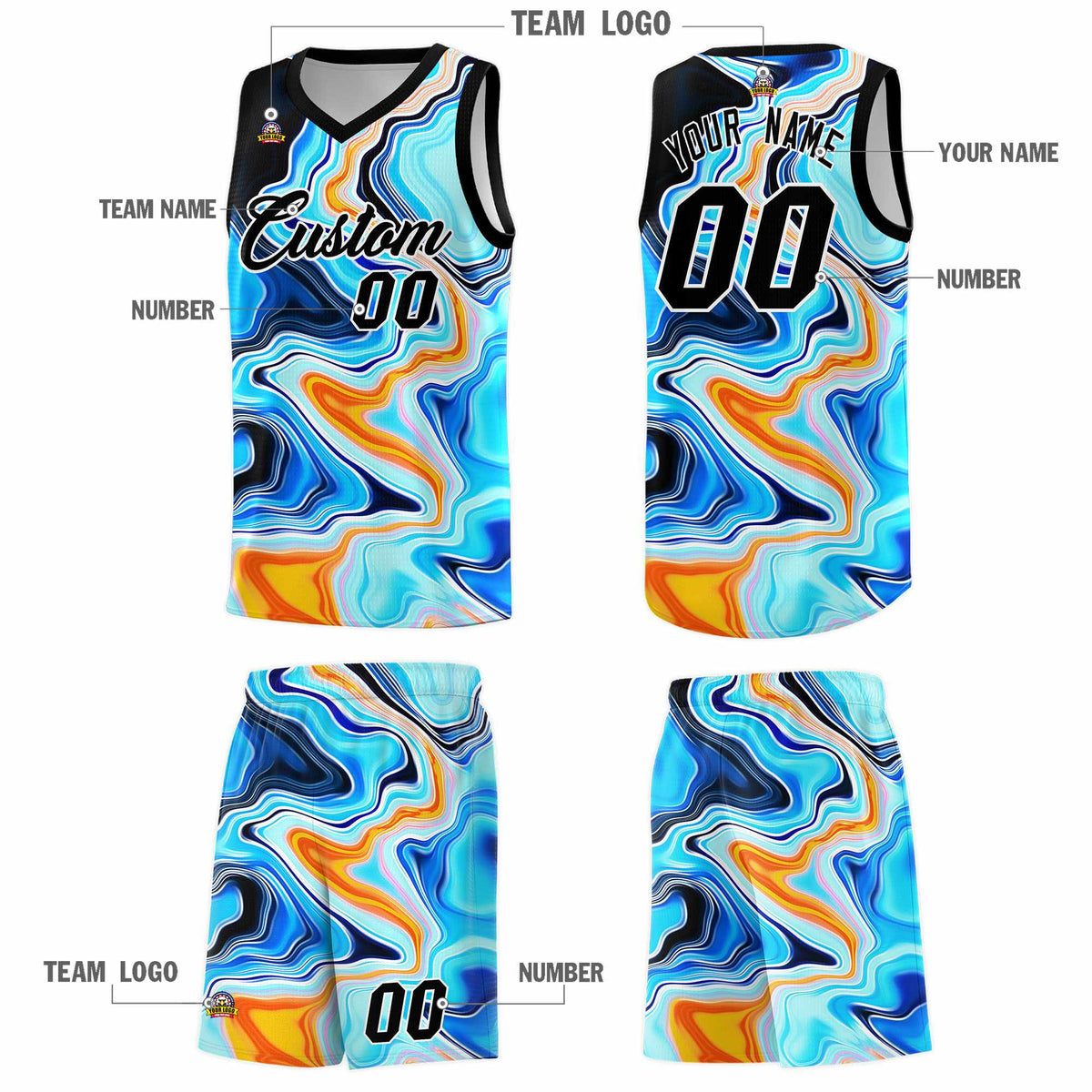 Custom Neon Green Navy-White Side Two-Tone Classic Sports Uniform Basketball Jersey |KXKSHOP