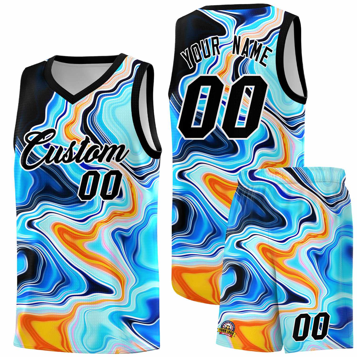 Custom Neon Green Navy-White Side Two-Tone Classic Sports Uniform Basketball Jersey |KXKSHOP