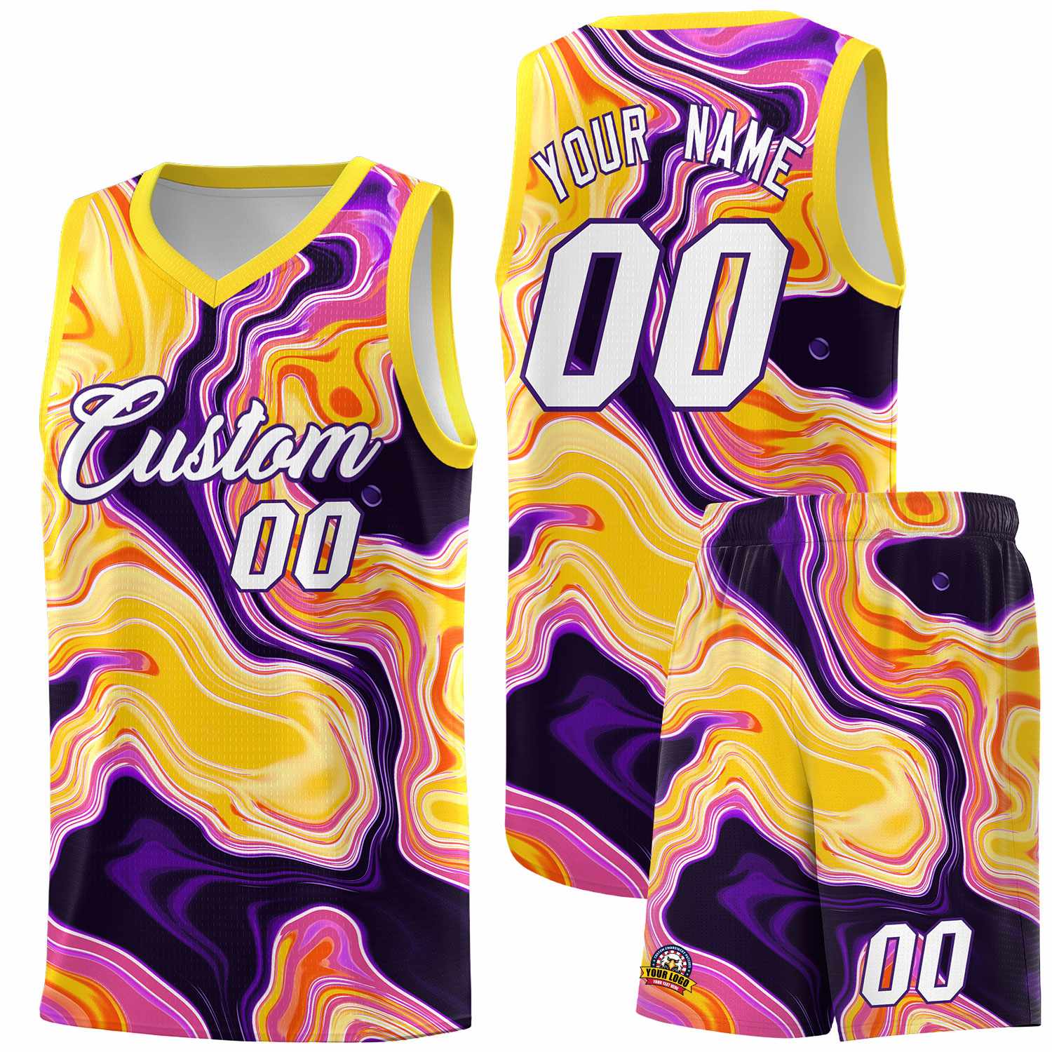 Custom Neon Green Navy-White Side Two-Tone Classic Sports Uniform Basketball Jersey |KXKSHOP