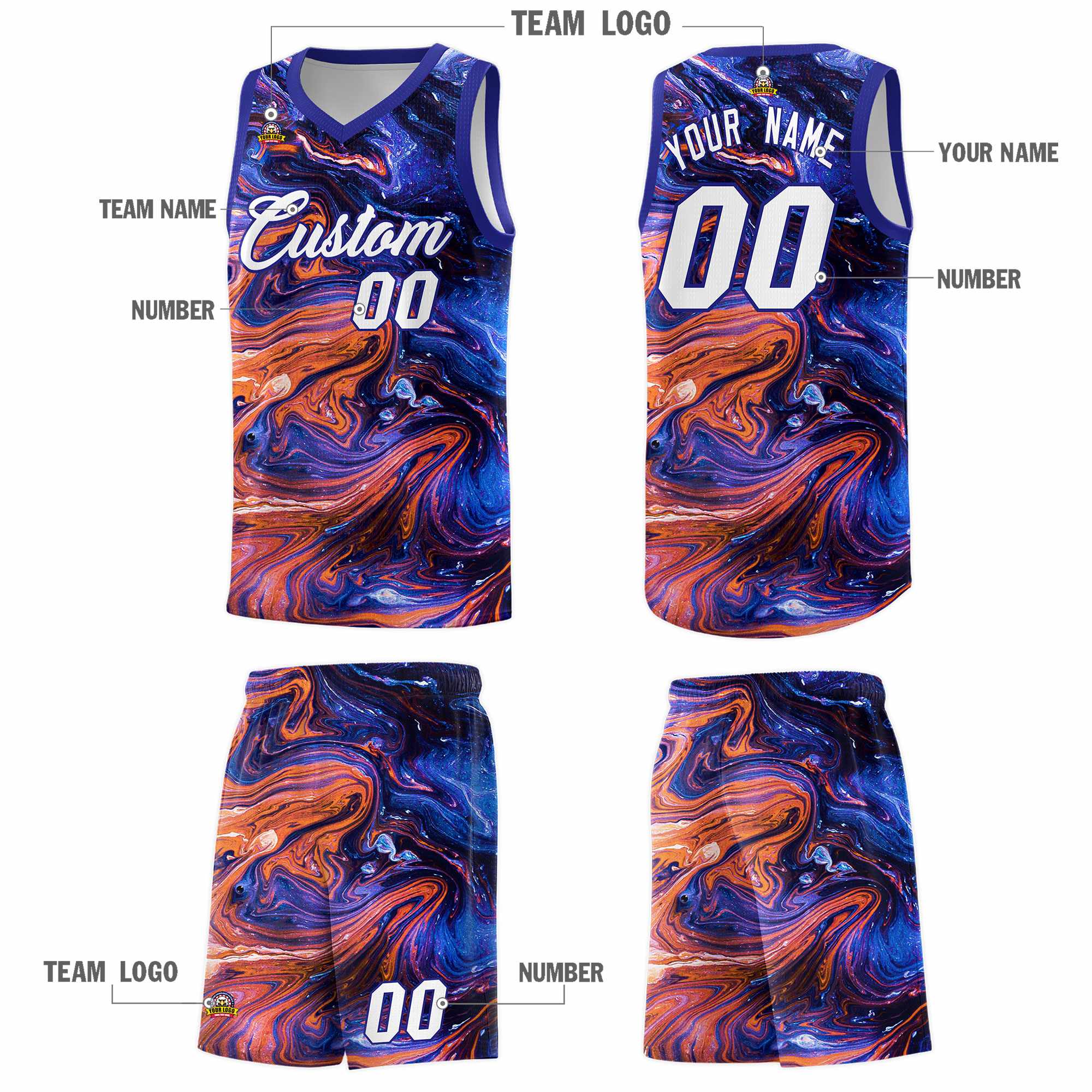 Custom Neon Green Navy-White Side Two-Tone Classic Sports Uniform Basketball Jersey |KXKSHOP