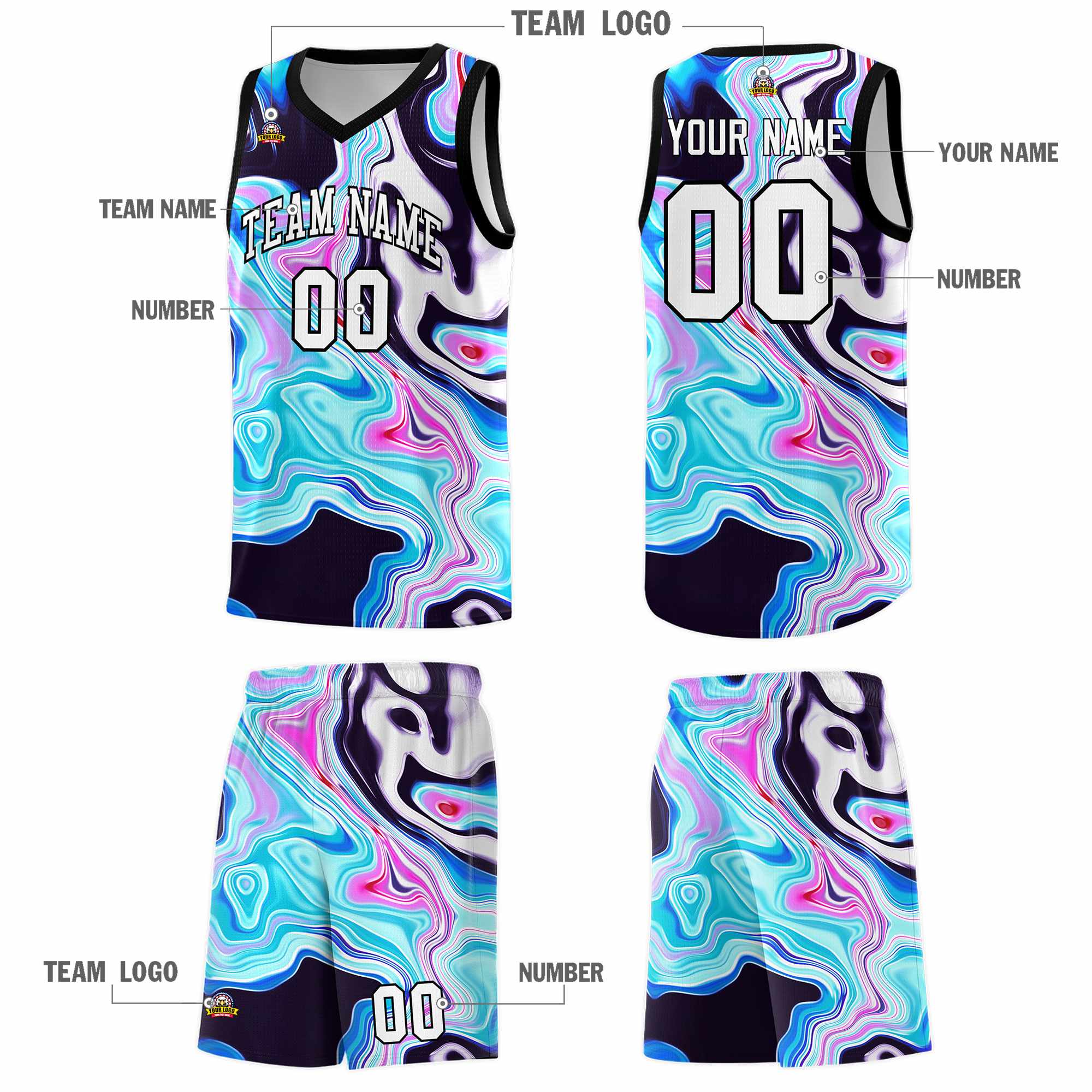 Custom Neon Green Navy-White Side Two-Tone Classic Sports Uniform Basketball Jersey |KXKSHOP