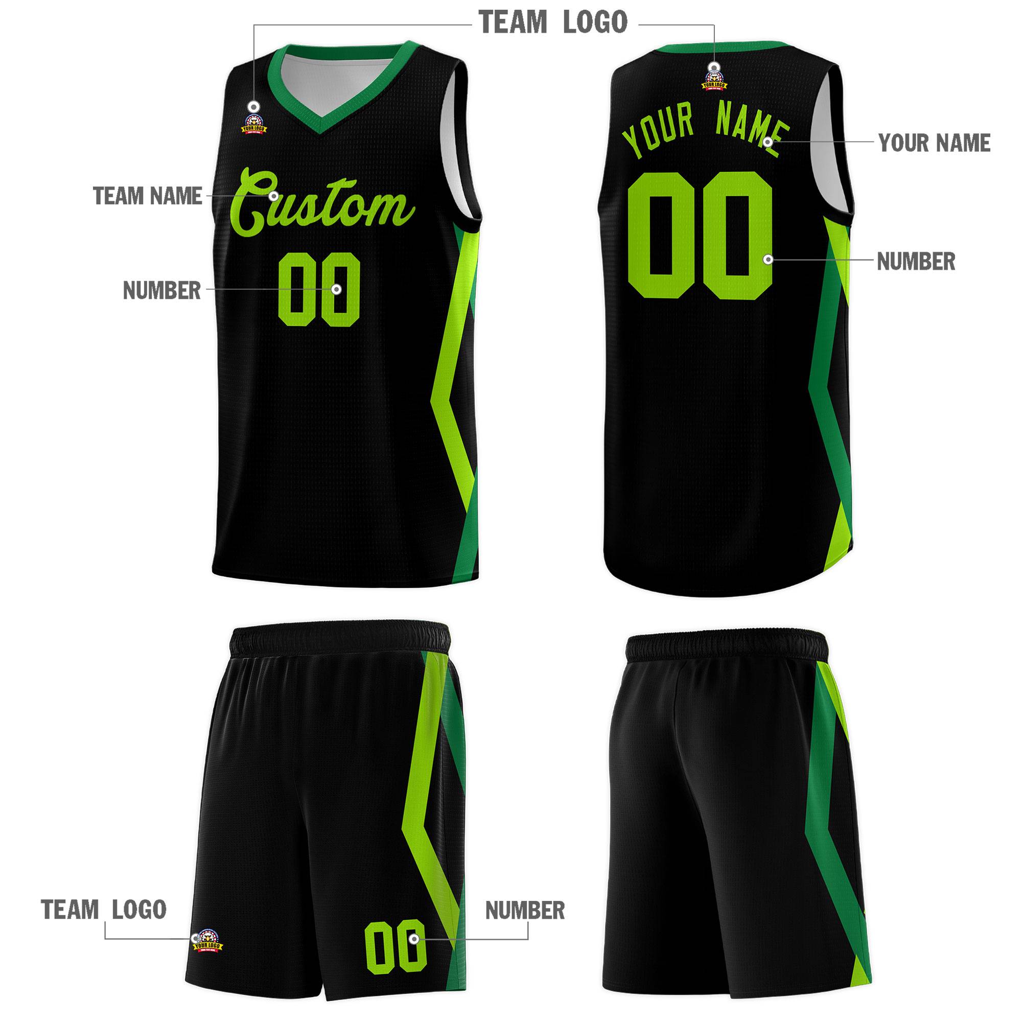 Custom Black Side Rhombus Graffiti Pattern Kits Basketball Jersey|KXKSHOP