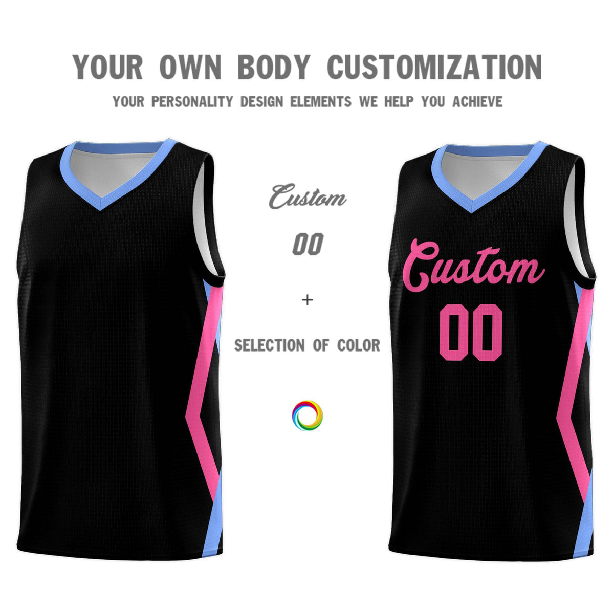 Custom Black Side Rhombus Graffiti Pattern Kits Basketball Jersey|KXKSHOP