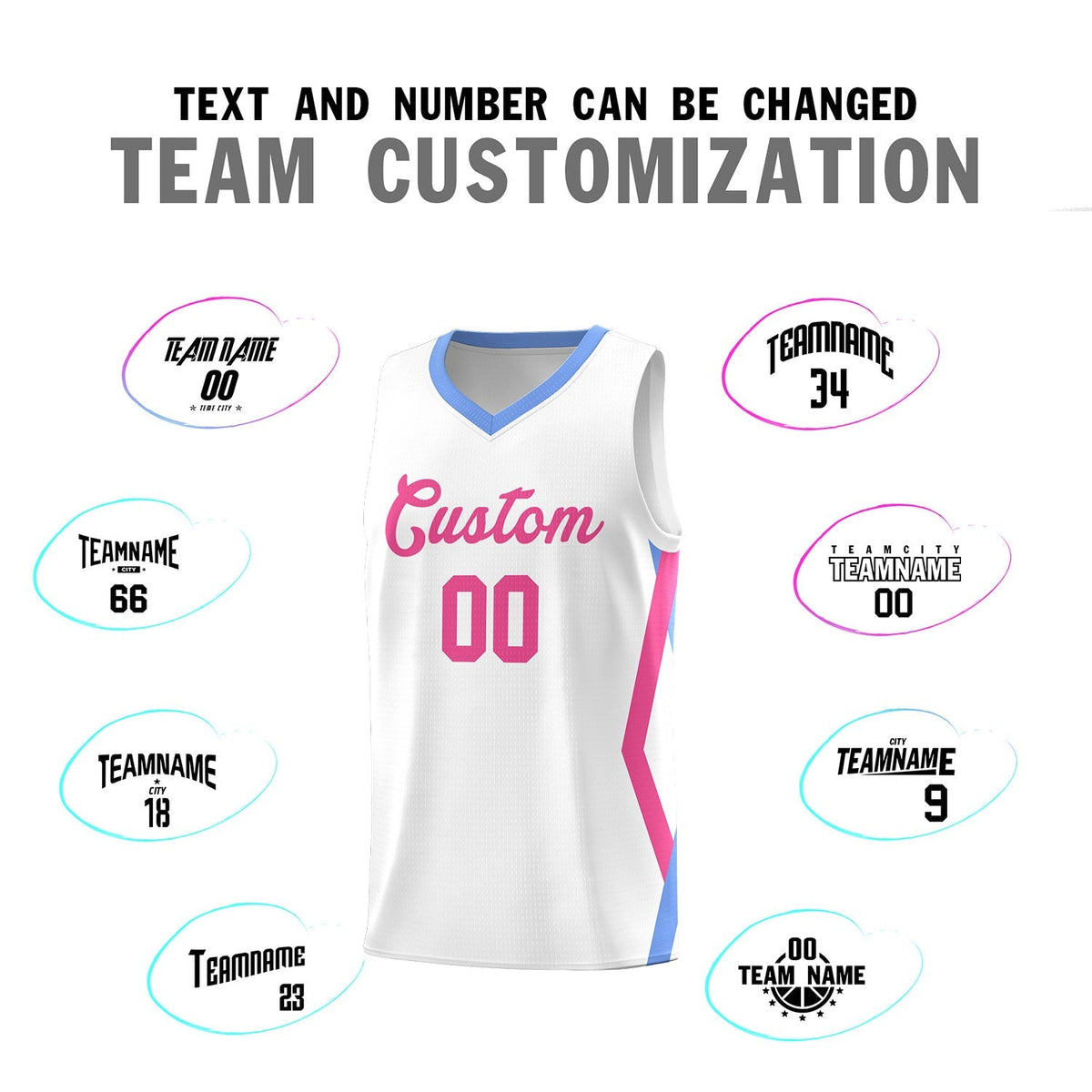 Custom White Side Rhombus Graffiti Pattern Kits Basketball Jersey|KXKSHOP